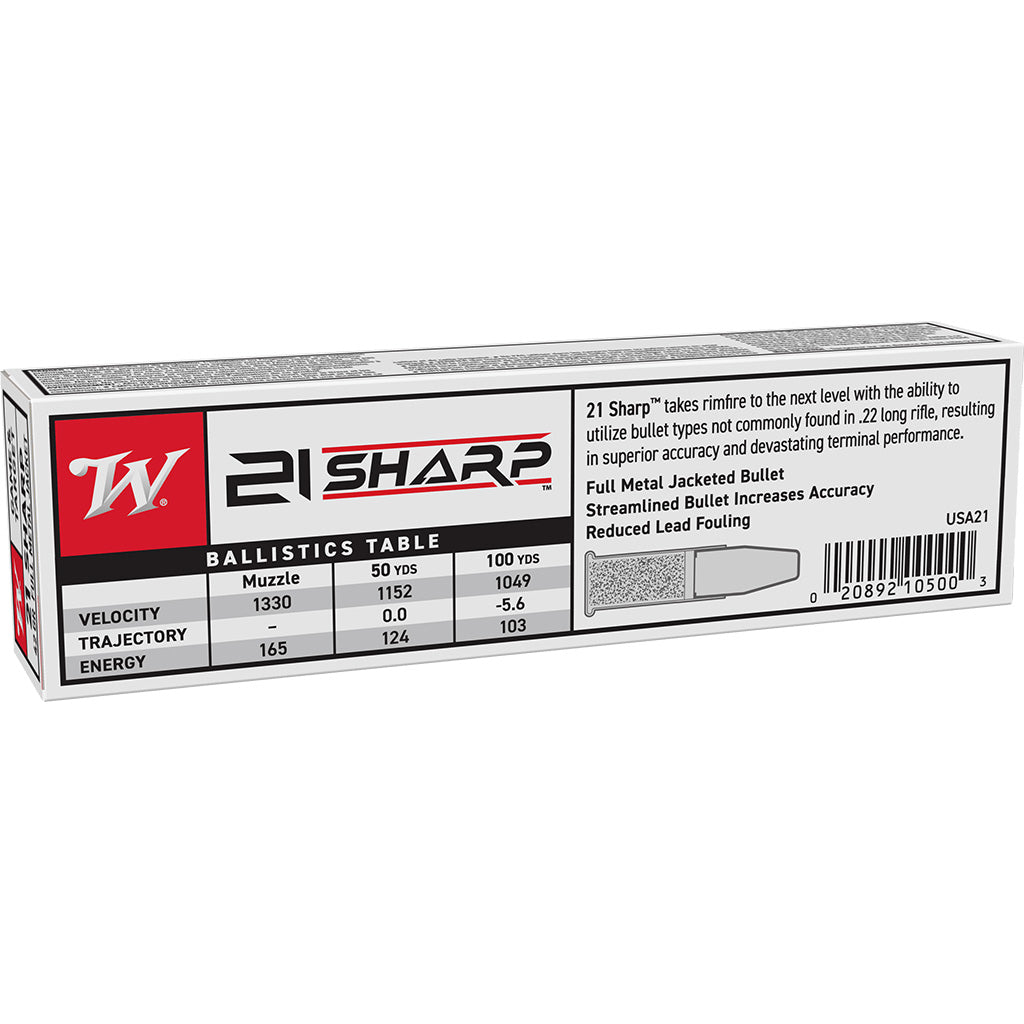 WINCHESTER USA 21 SHARP 42GR FMJ 1325 FPS 100RD