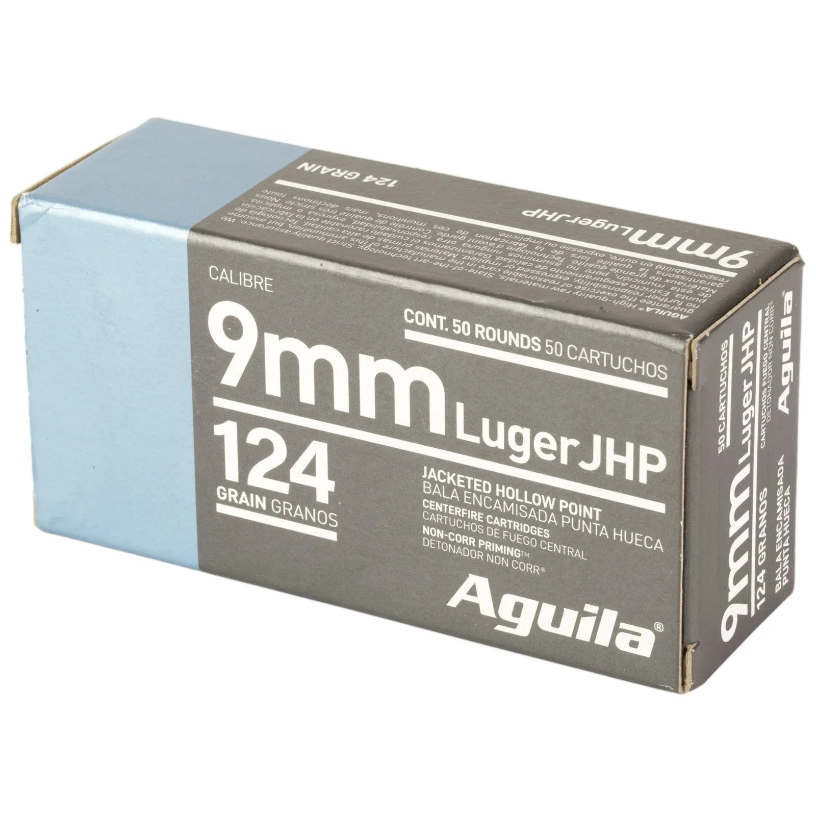 AGUILA 9MM 124GR JHP 50/500 - American Ordnance