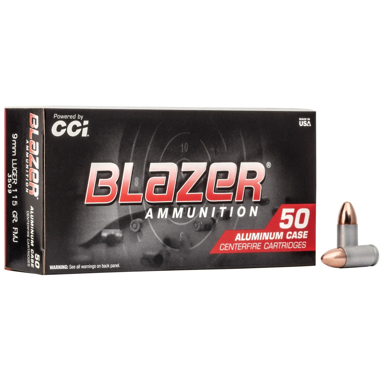 BLAZER 9MM 115GR FMJ 50/1000 - American Ordnance