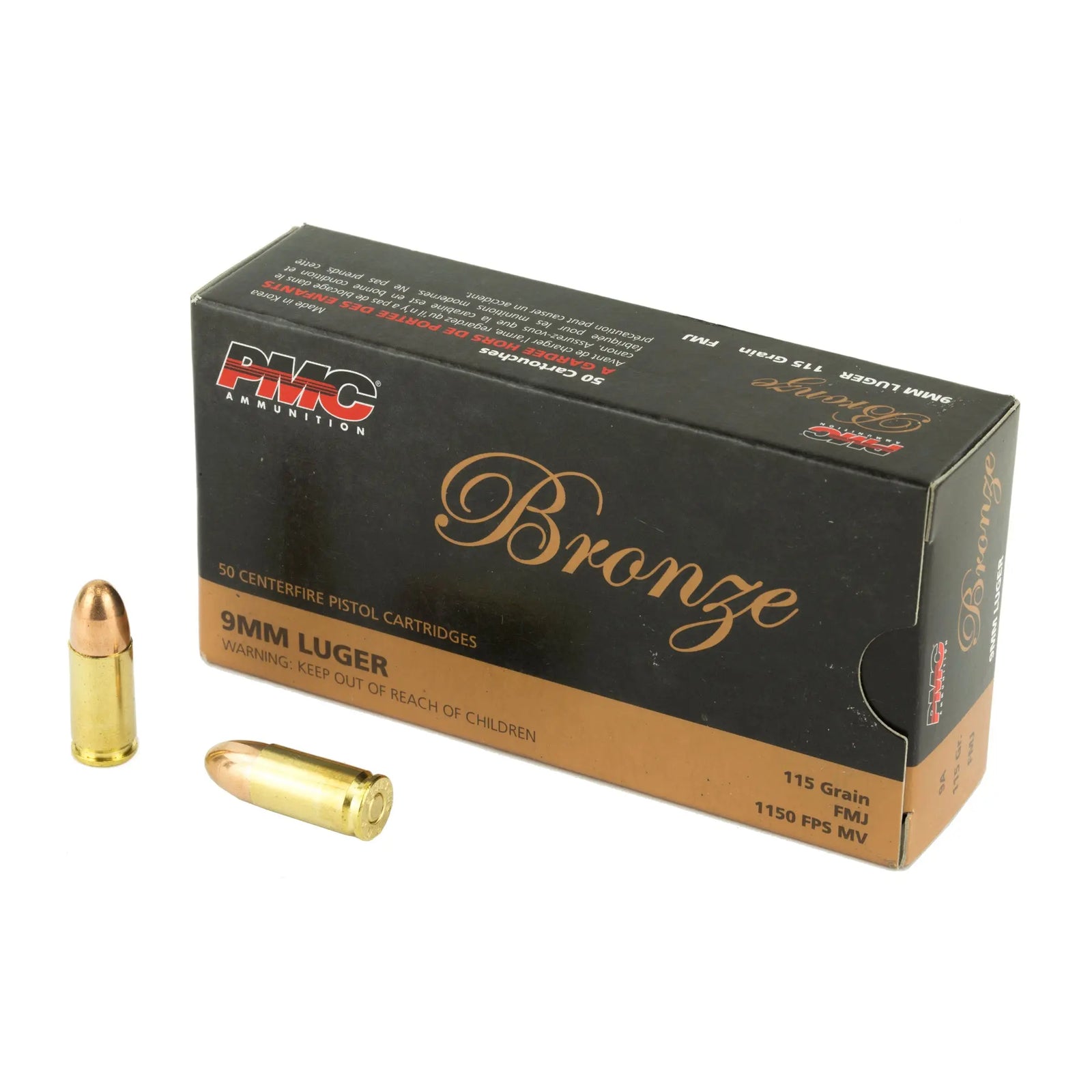 PMC BRNZ 9MM 115GR FMJ 50/1000 - American Ordnance