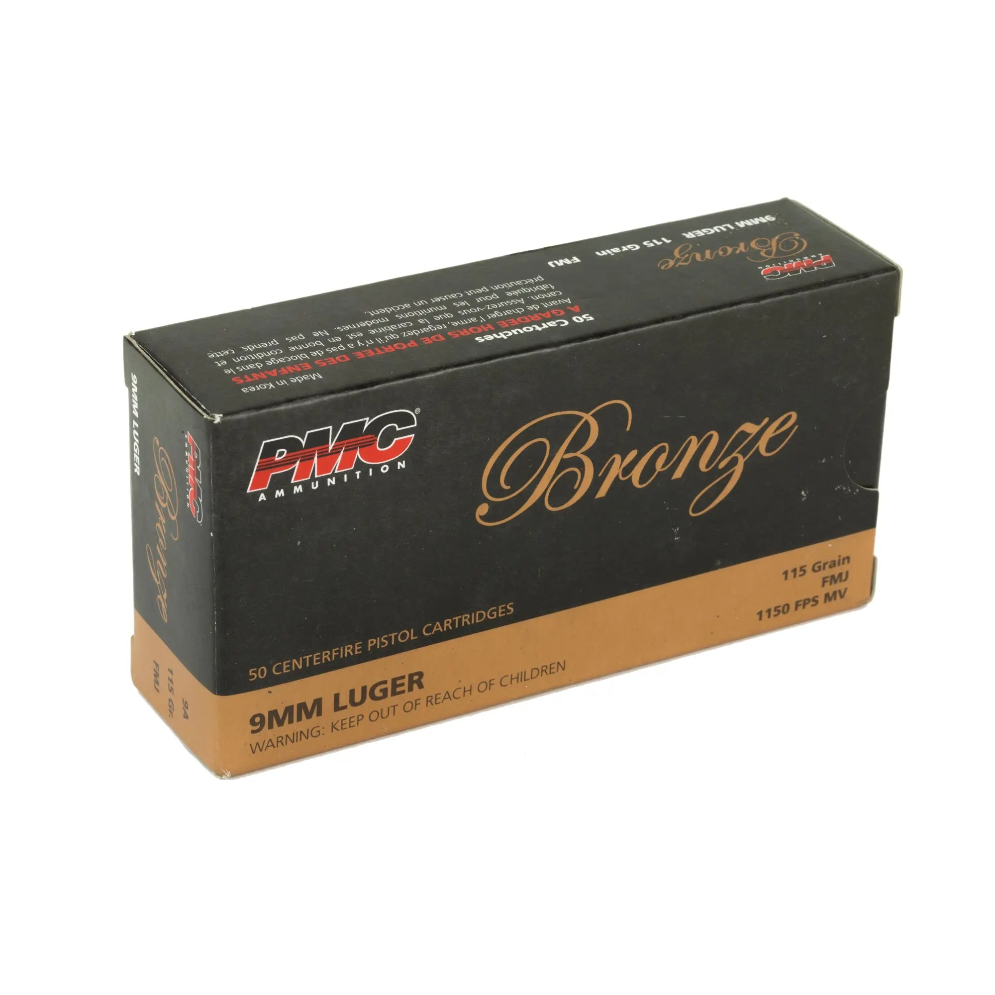 PMC BRNZ 9MM 115GR FMJ 50/1000 - American Ordnance