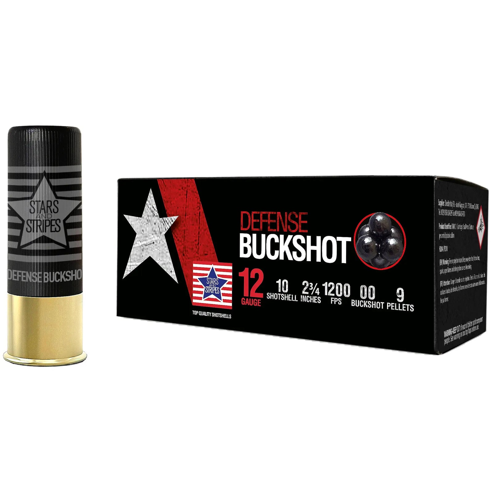 STARS 12GA 00BCK SHTSHL 9PEL 10/250 - American Ordnance