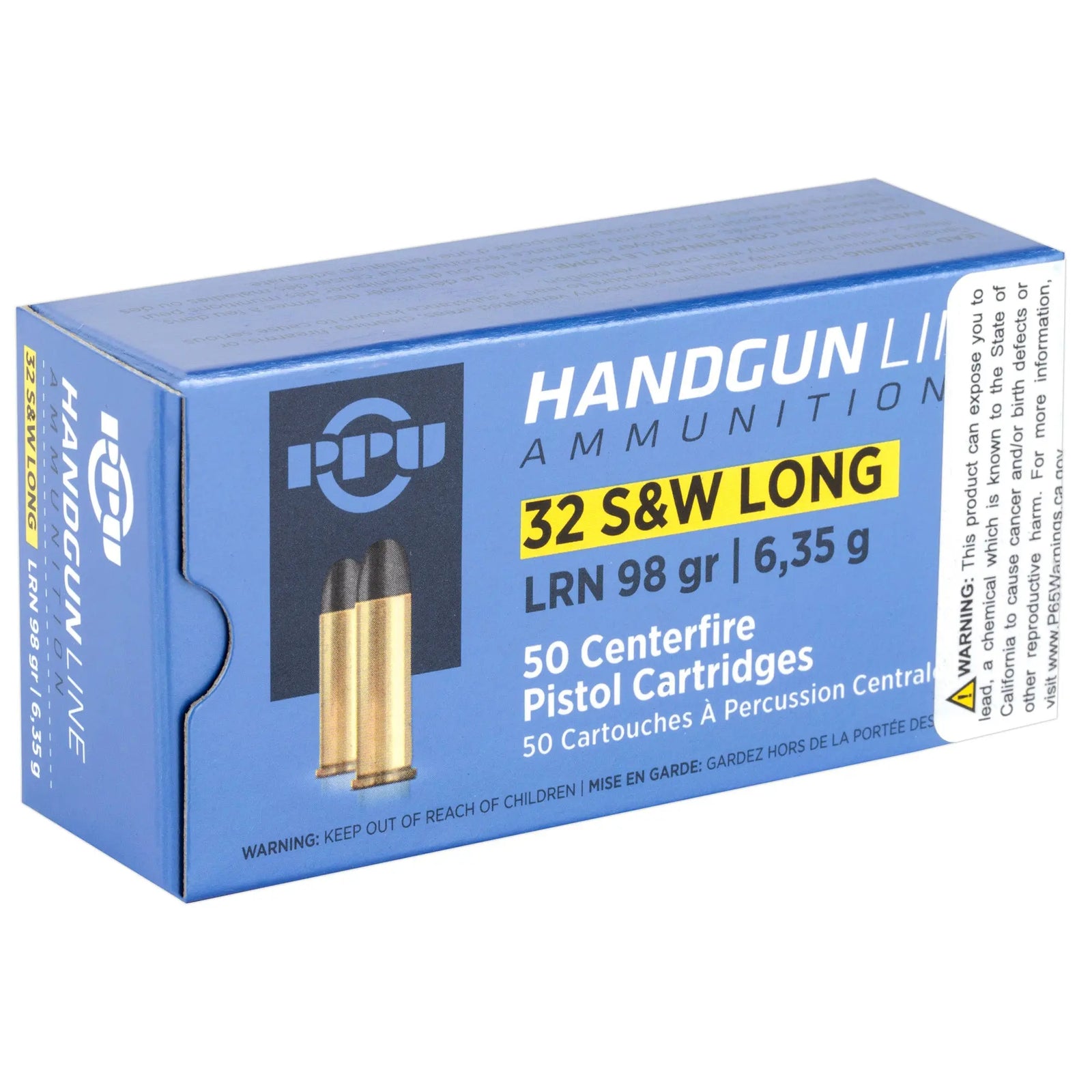 PPU 32 S&W LONG LRN 98GR 50/500 - American Ordnance