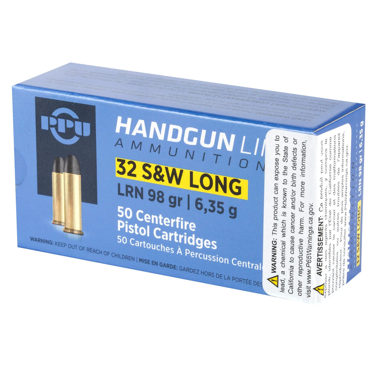 PPU 32 S&amp;W LONG LRN 98GR 50/500 - American Ordnance