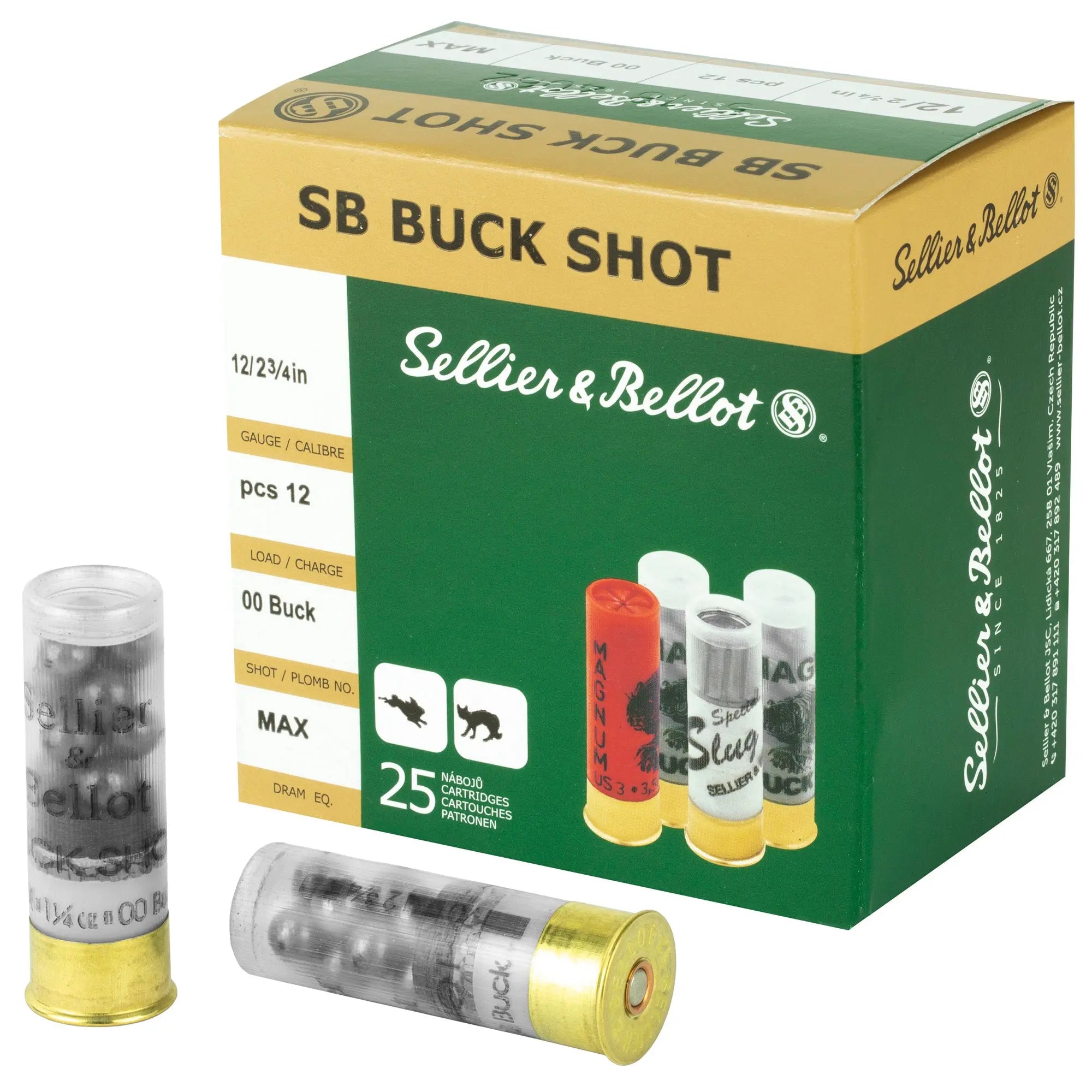S&B 12GA 2.75 1.25OZ 00 12PEL 25/250 - American Ordnance