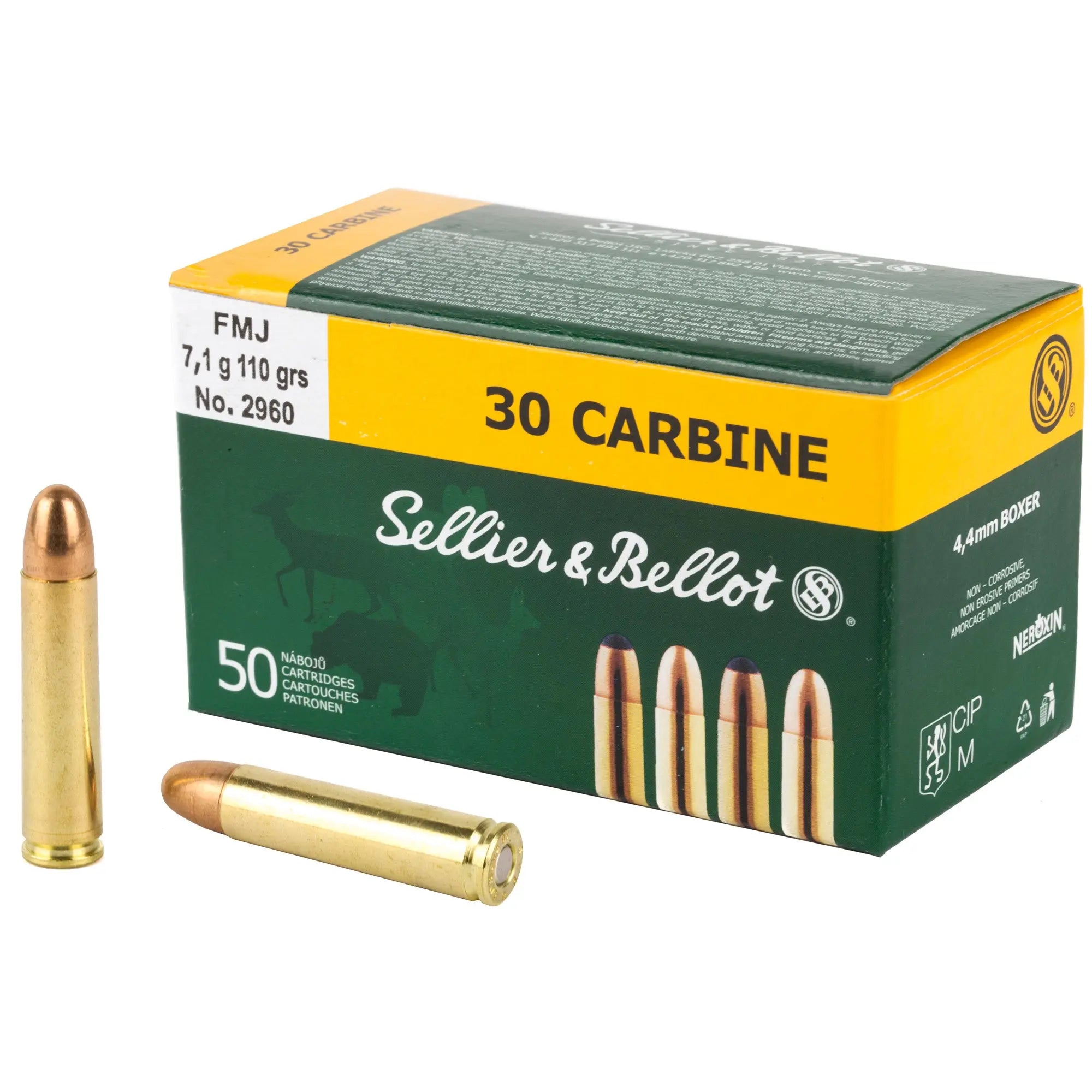 S&B 30CARBINE 110GR FMJ 50/1000 - American Ordnance