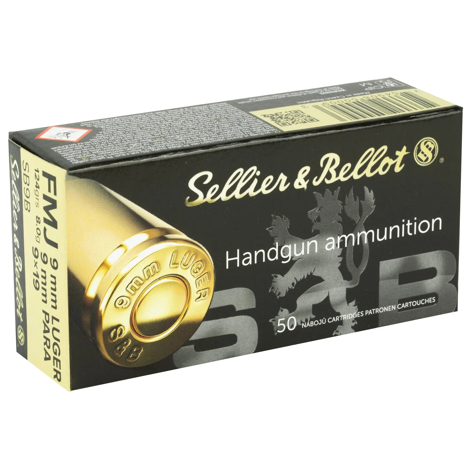 S&B 9MM 124GR FMJ 50/1000 - American Ordnance