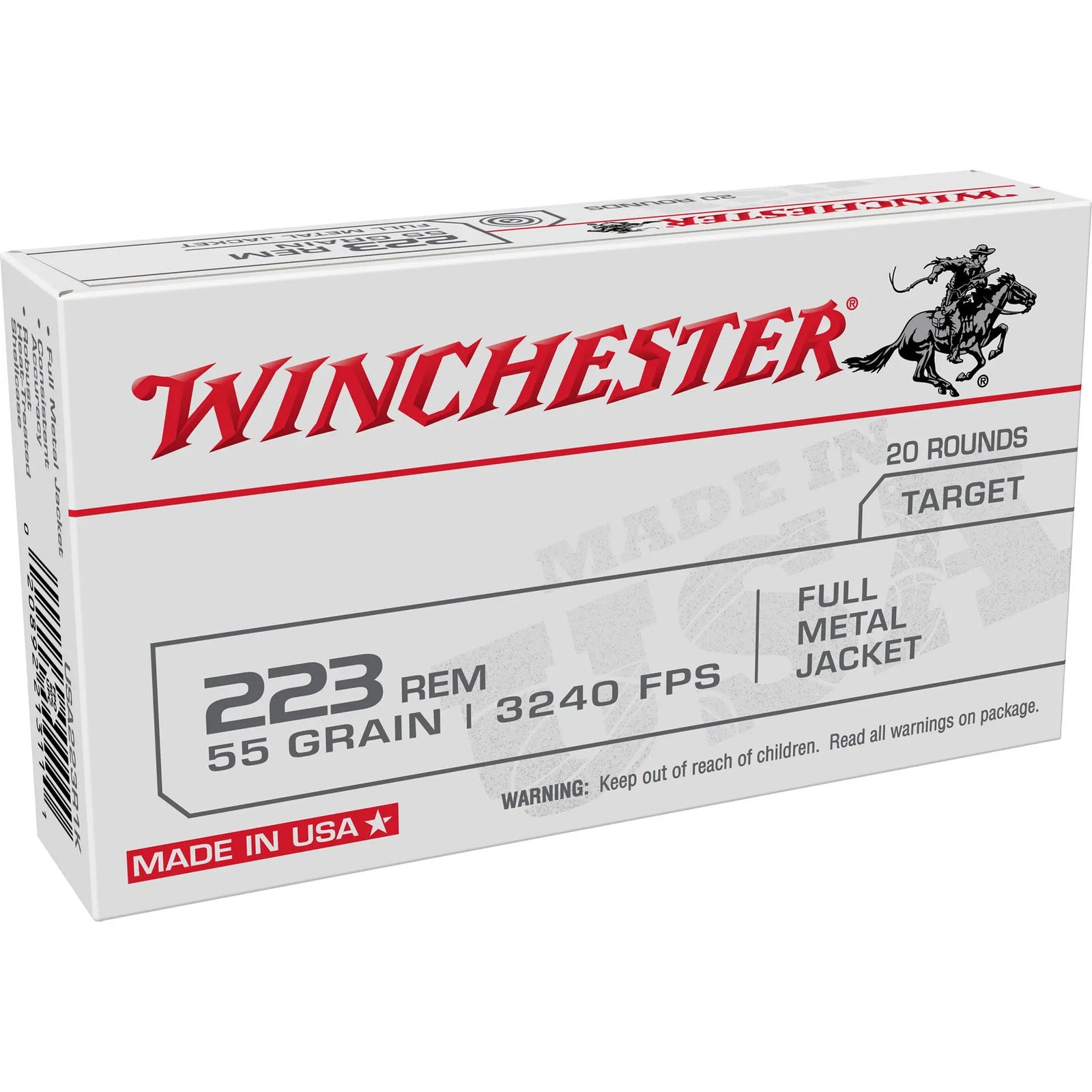 WIN USA TRGT 223REM 55GR FMJ 20/1000 - American Ordnance
