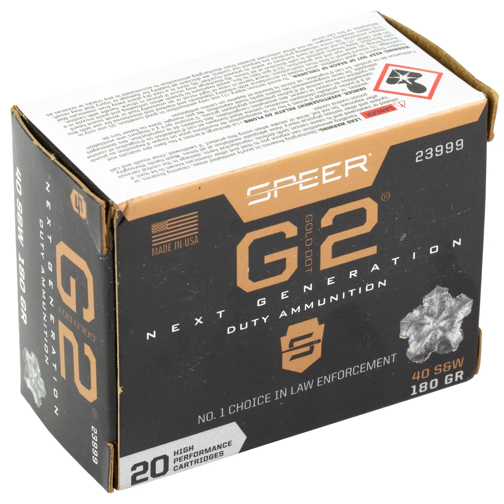 SPR GOLD DOT G2 40S&W 180GR 20/200 - American Ordnance
