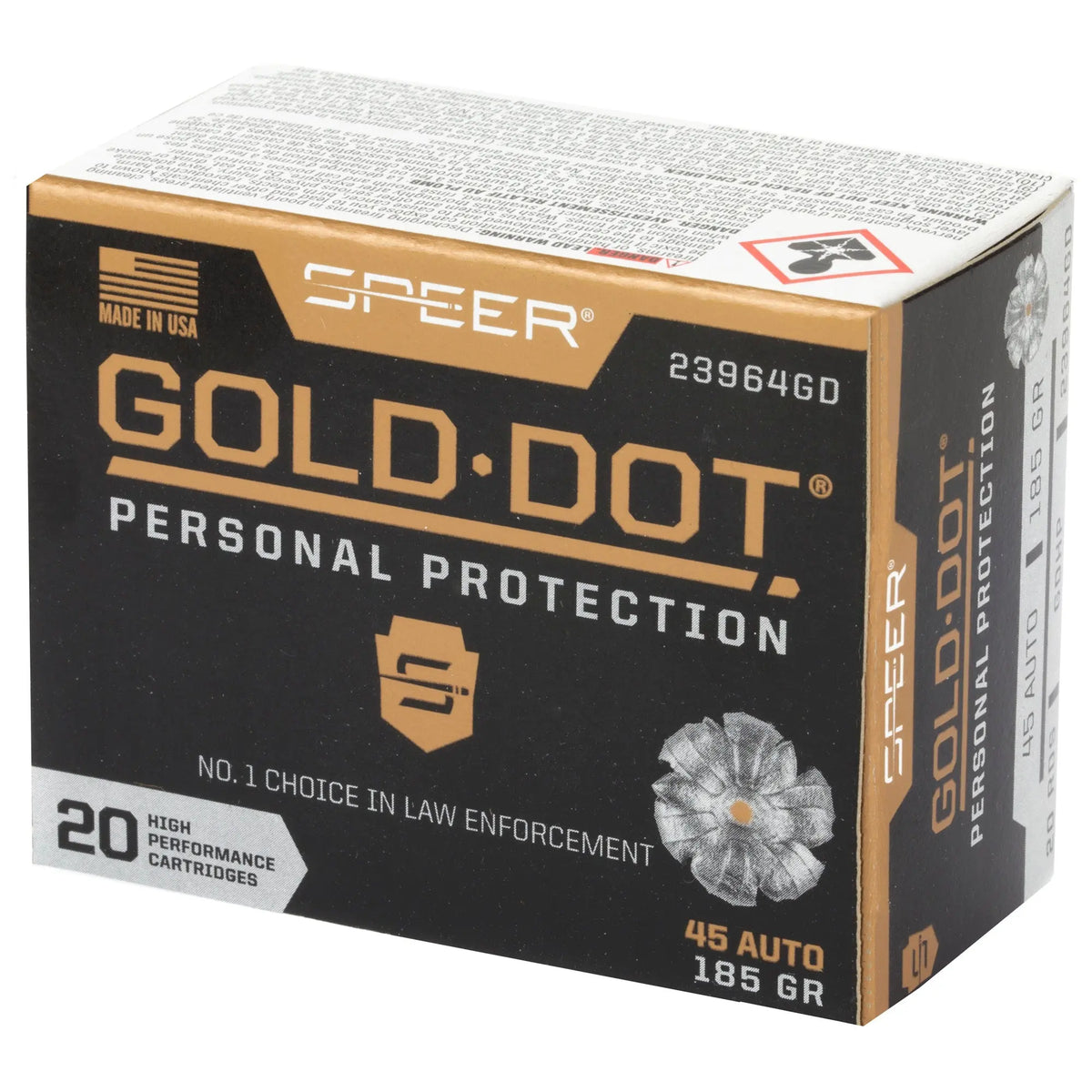 SPR GOLD DOT 45ACP 185GR HP 20/200 - American Ordnance