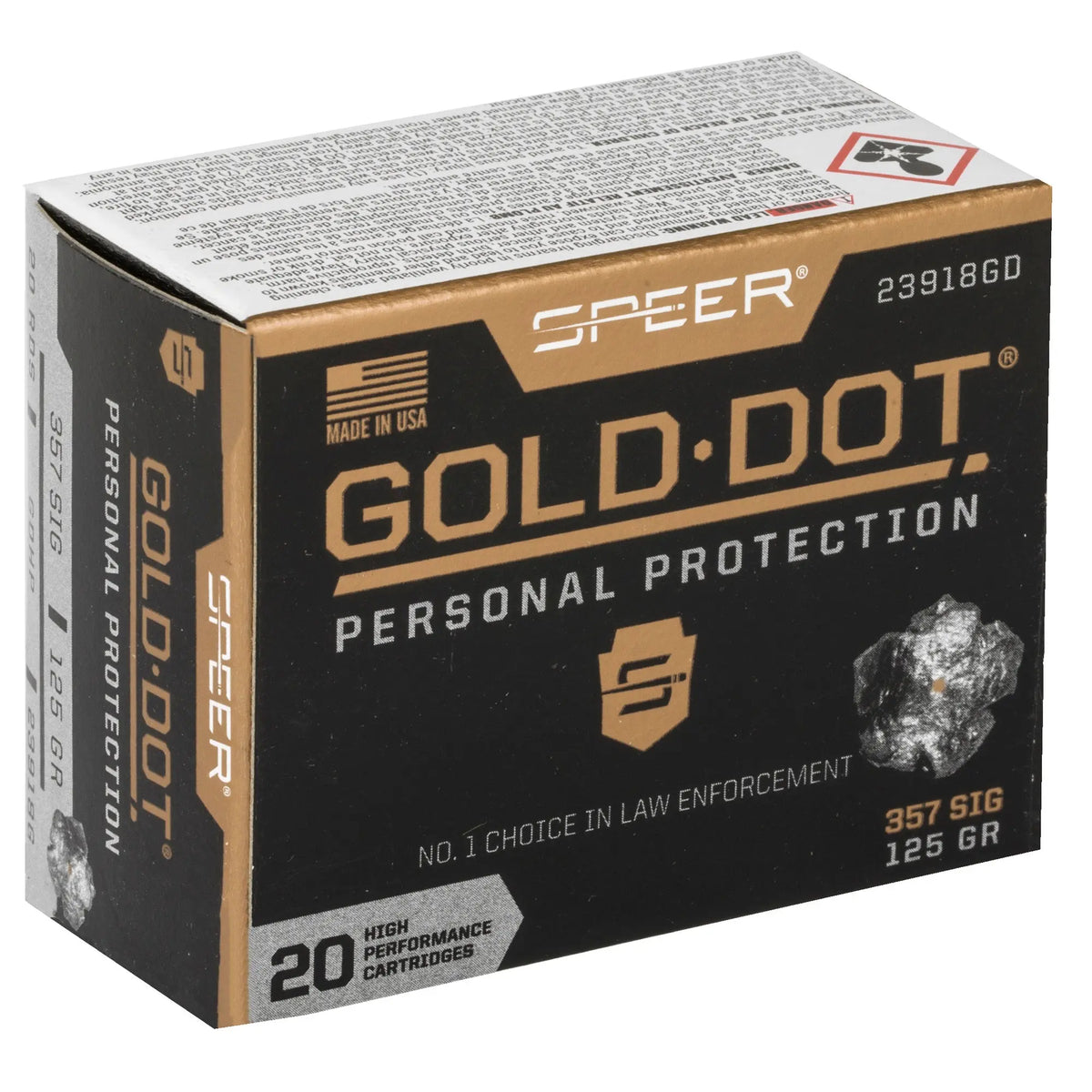 SPR GOLD DOT 357SIG 125GR HP 20/200 - American Ordnance