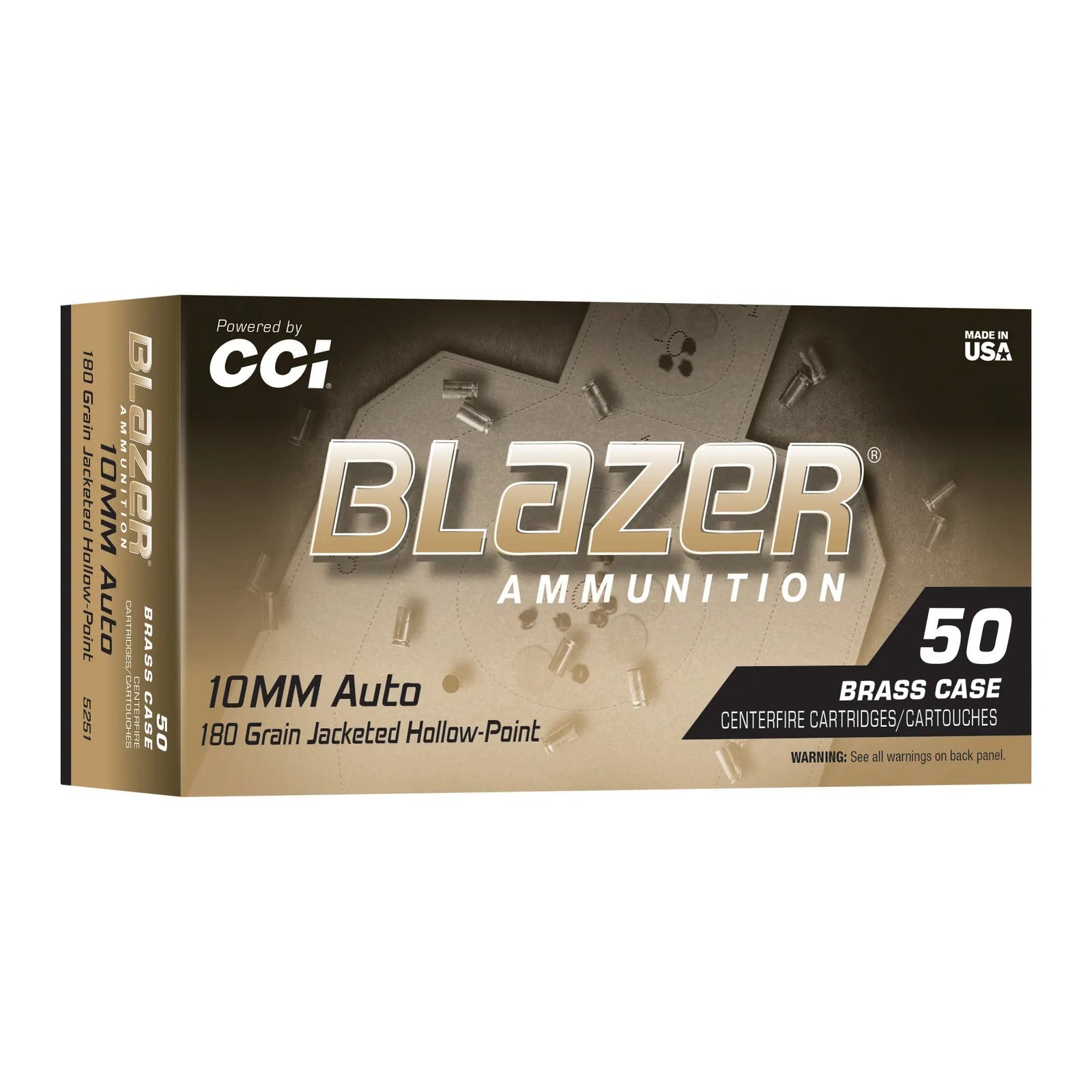 BLAZER BRASS 10MM 180GR JHP 50/500 - American Ordnance