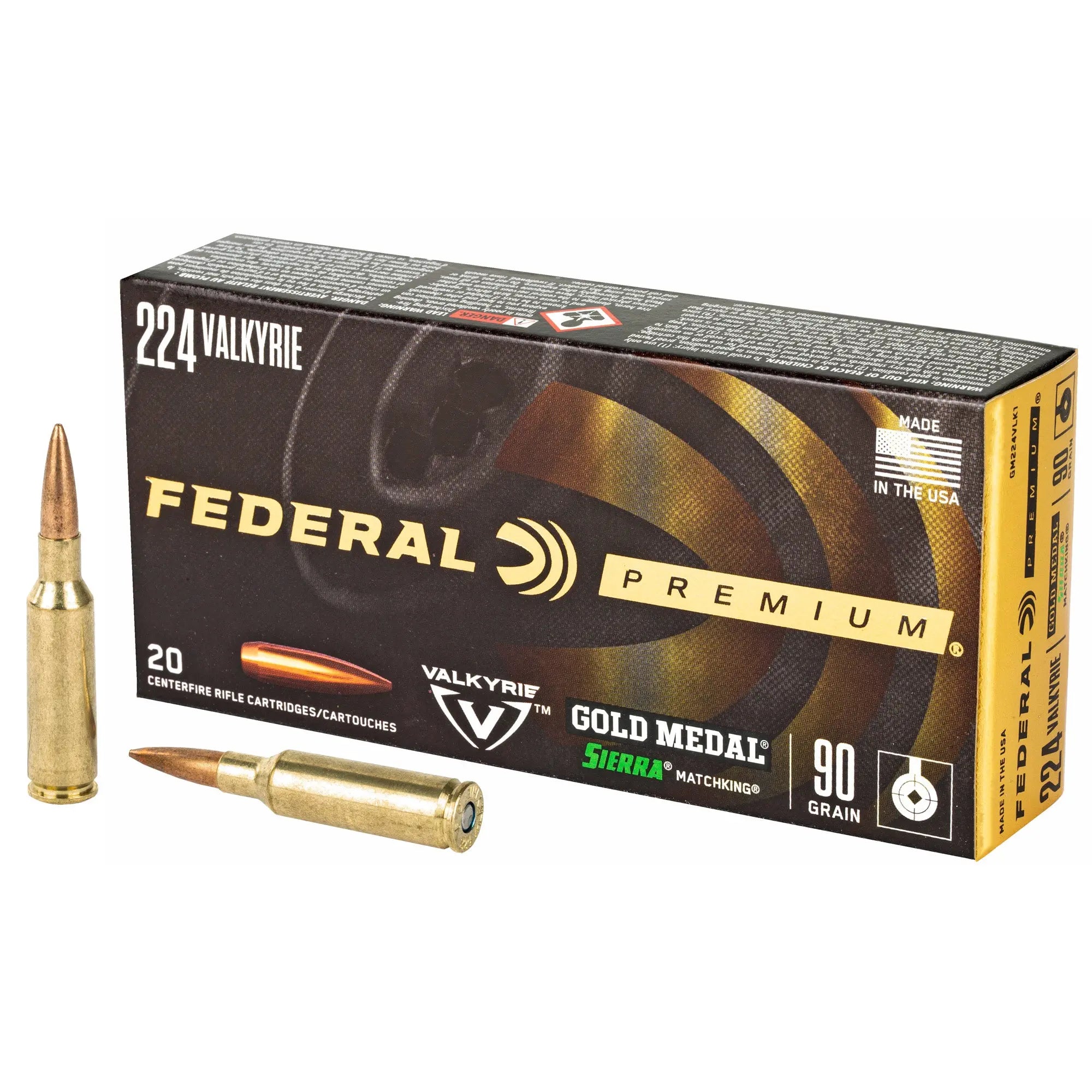 FED GOLD MDL 224VLK 90GR BTHP 20/200 - American Ordnance