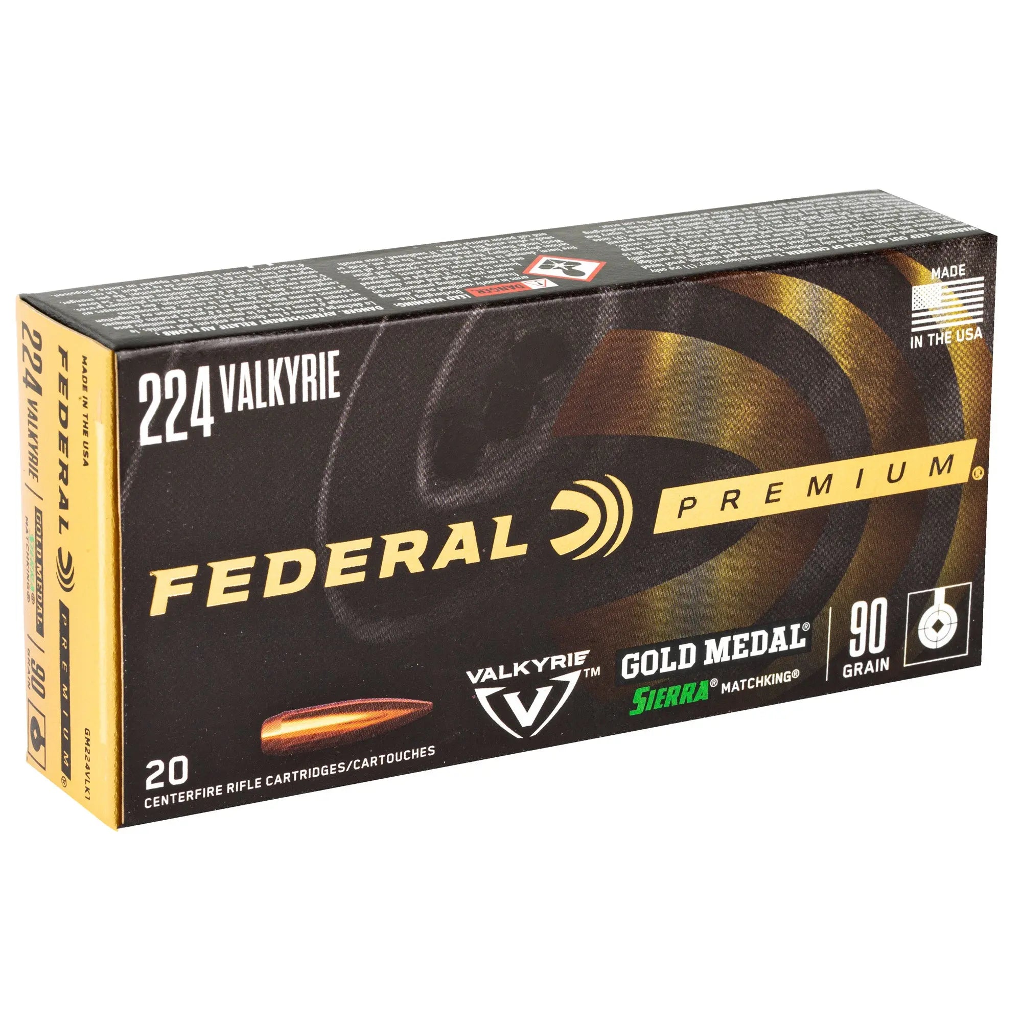 FED GOLD MDL 224VLK 90GR BTHP 20/200 - American Ordnance
