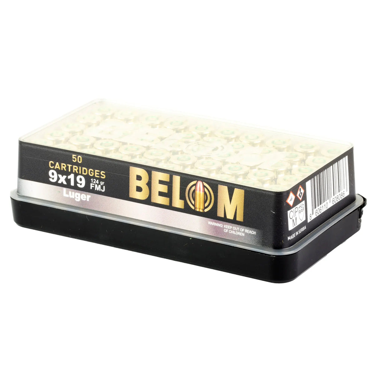 BELOM 9MM 124GR FMJ BRASS 50/1000 - American Ordnance
