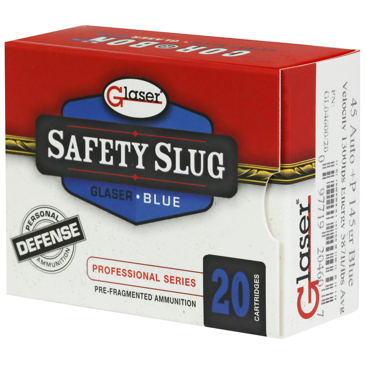 GLASER BLUE 45ACP+P 145GR 20RD