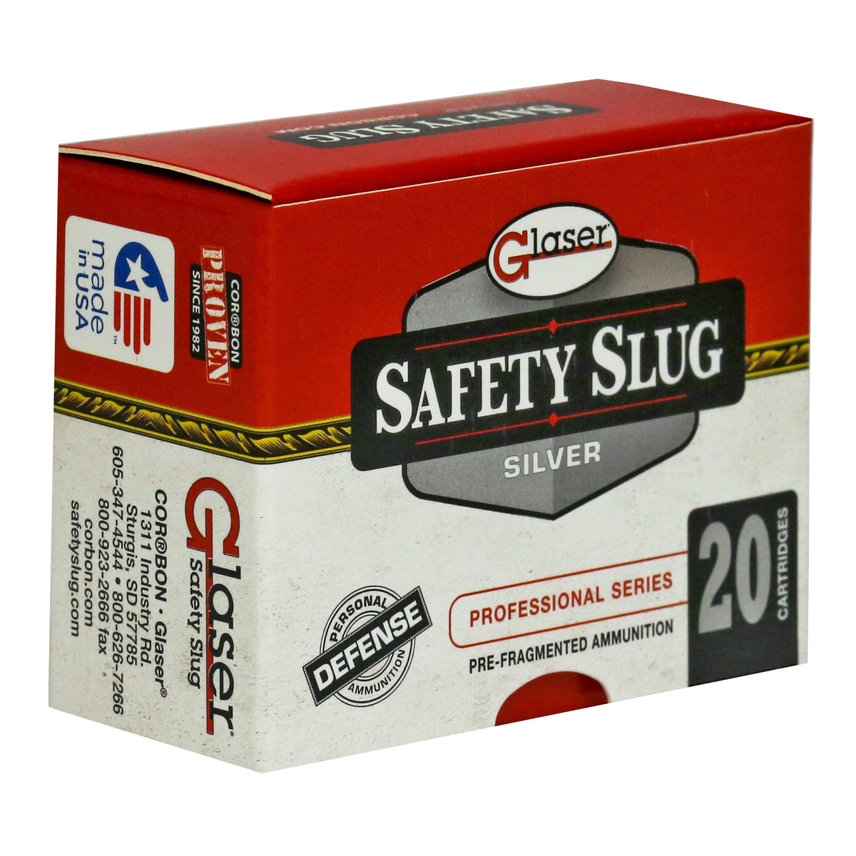 GLASER SILVER 9MM+P 80GR 20RD