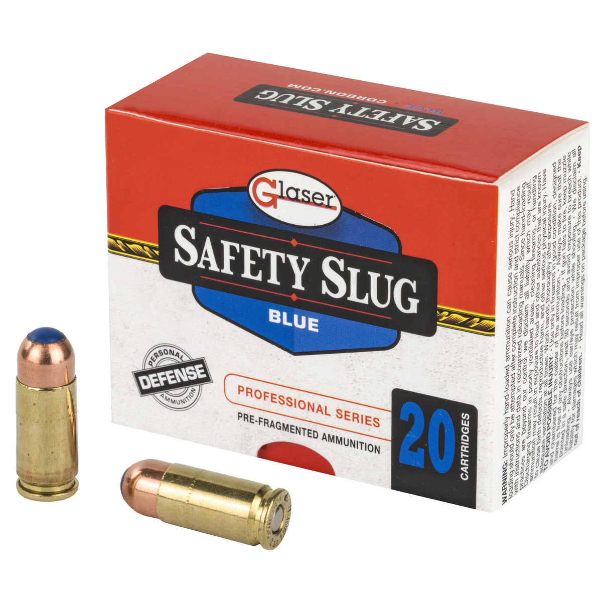 GLASER BLUE 9MM+P 80GR 20RD