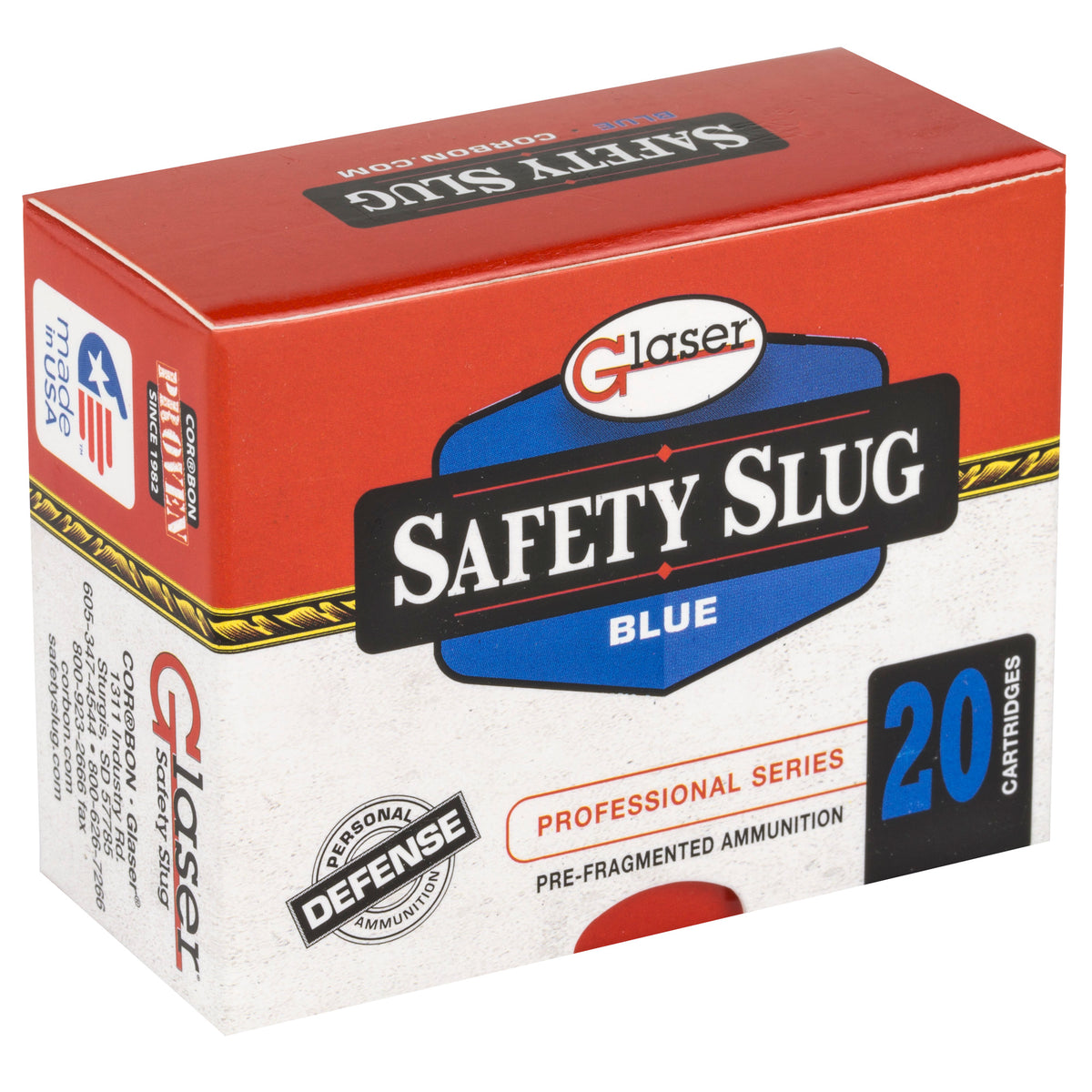GLASER BLUE 9MM+P 80GR 20RD
