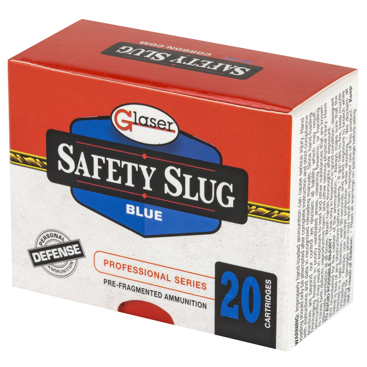 GLASER BLUE 9MM+P 80GR 20RD