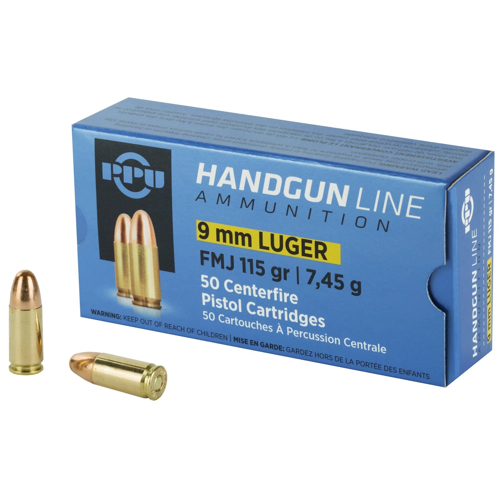 PPU 9MM FMJ 115GR 50/1000 - American Ordnance