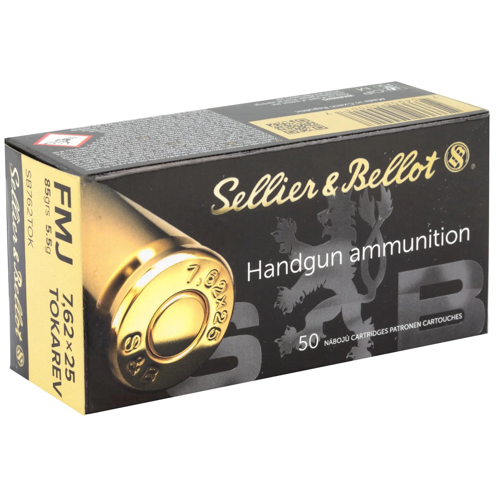 S&B 7.62X25 85GR FMJ 50/1500 - American Ordnance