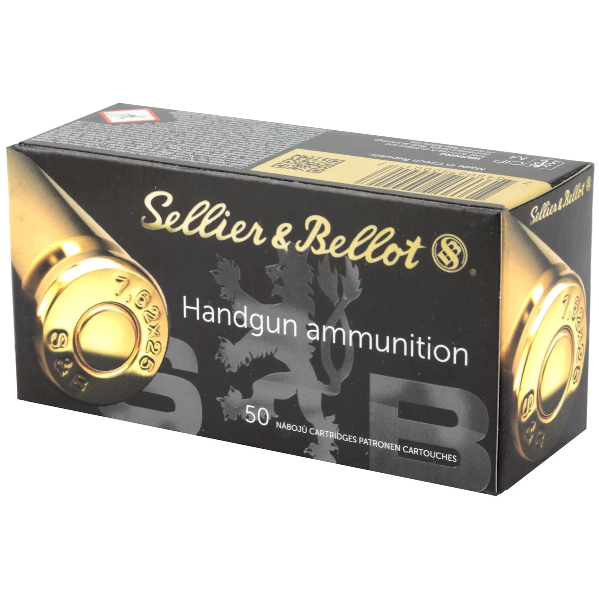 S&amp;B 7.62X25 85GR FMJ 50/1500 - American Ordnance