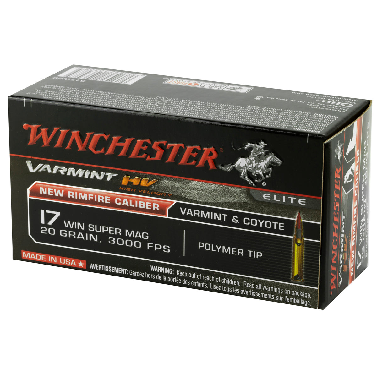 WIN VARMINT HV 17WSM 20GR PT 50/500 - American Ordnance