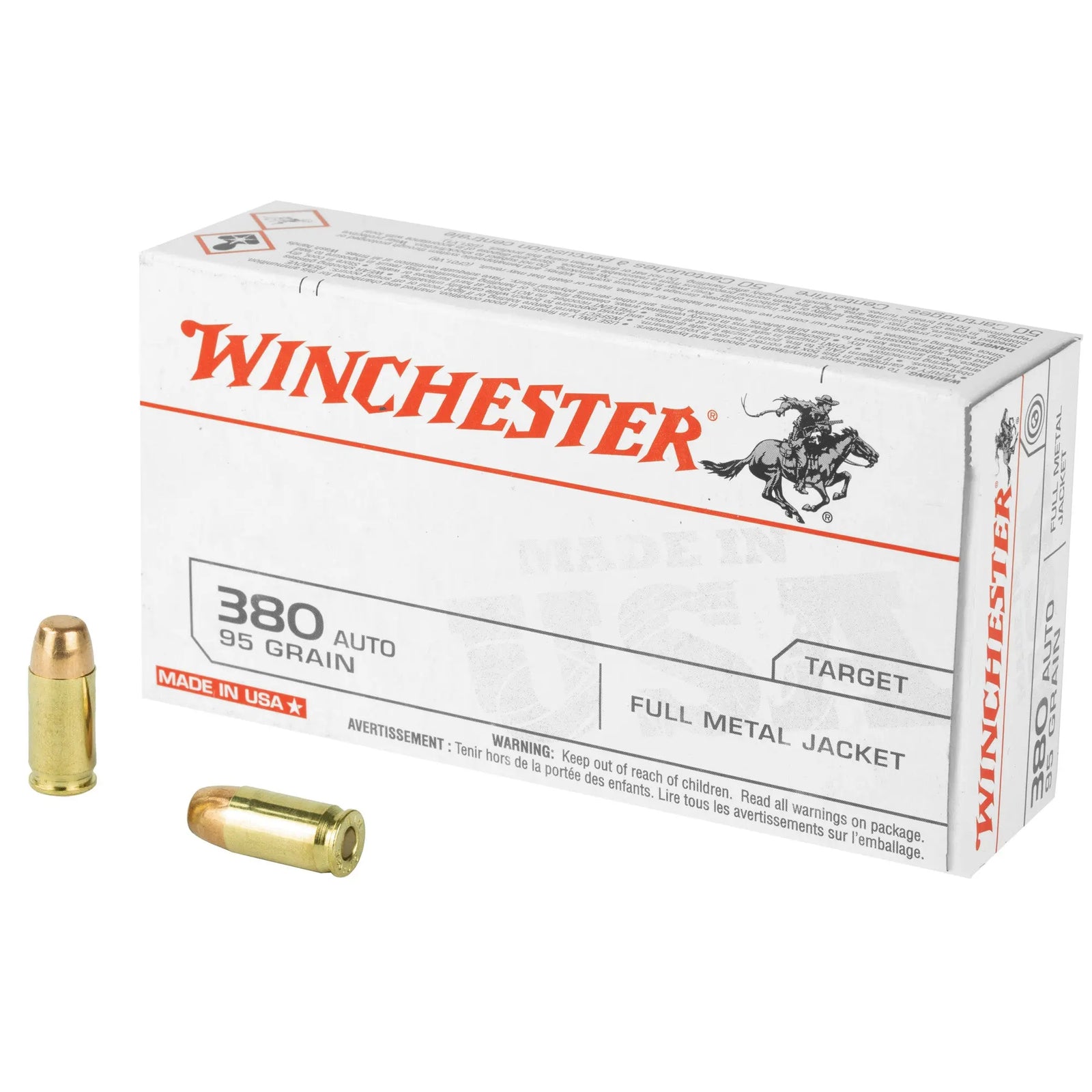 WIN USA 380ACP 95GR FMJ 50/500 - American Ordnance