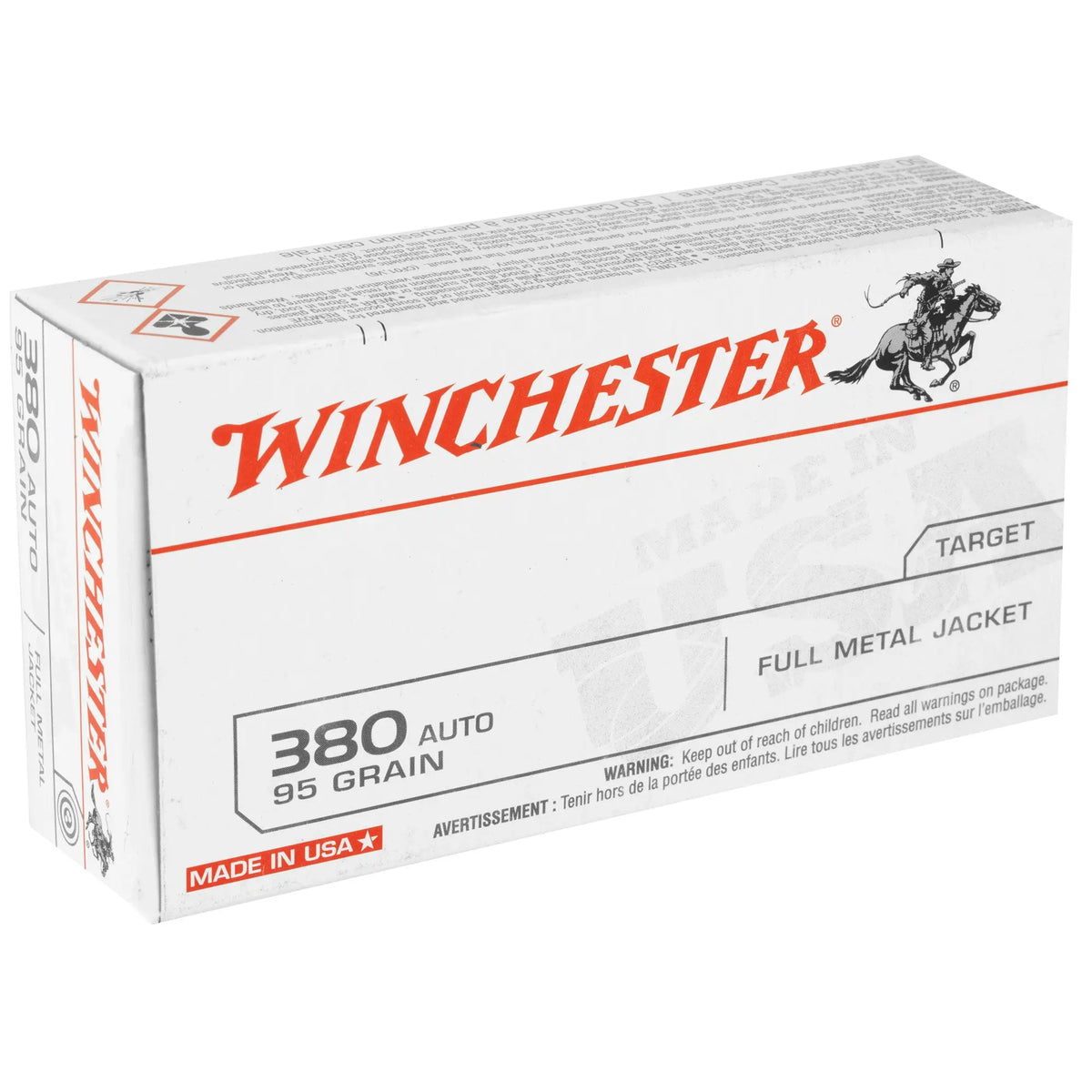WIN USA 380ACP 95GR FMJ 50/500 - American Ordnance