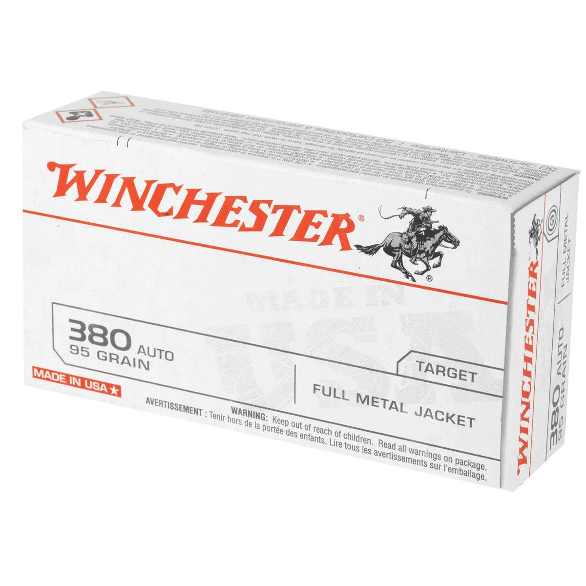 WIN USA 380ACP 95GR FMJ 50/500 - American Ordnance