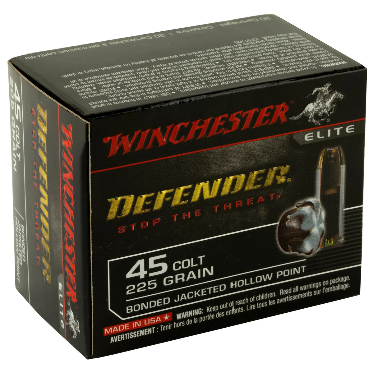 WIN DEFENDER 45LC 225GR JHP 20/200 - American Ordnance