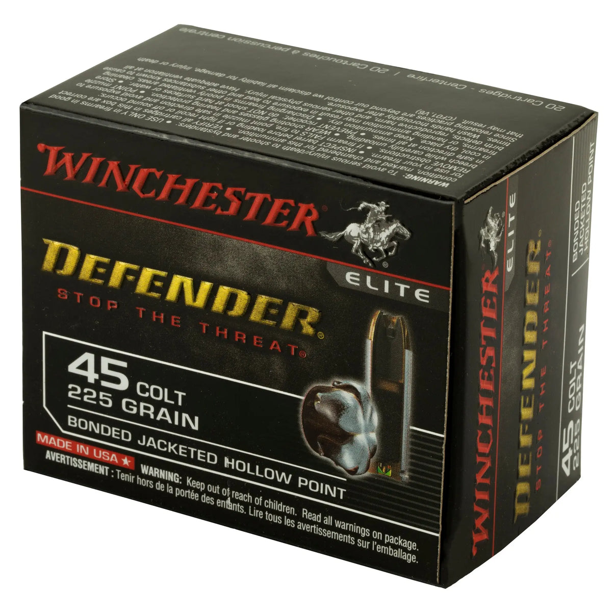 WIN DEFENDER 45LC 225GR JHP 20/200 - American Ordnance