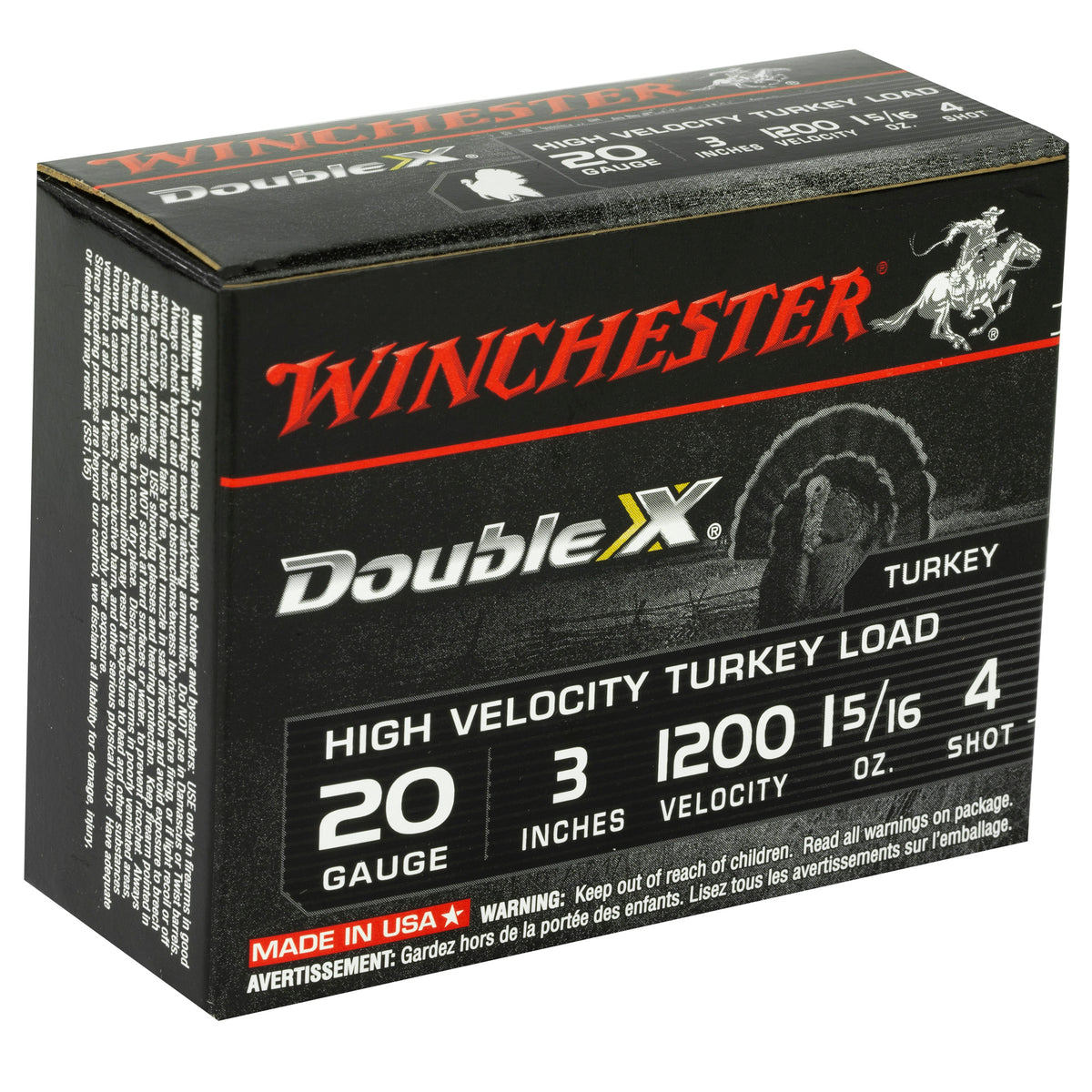WINCHESTER DOUBLE-X HV TRKY 20GA 3&quot; #4 10RD