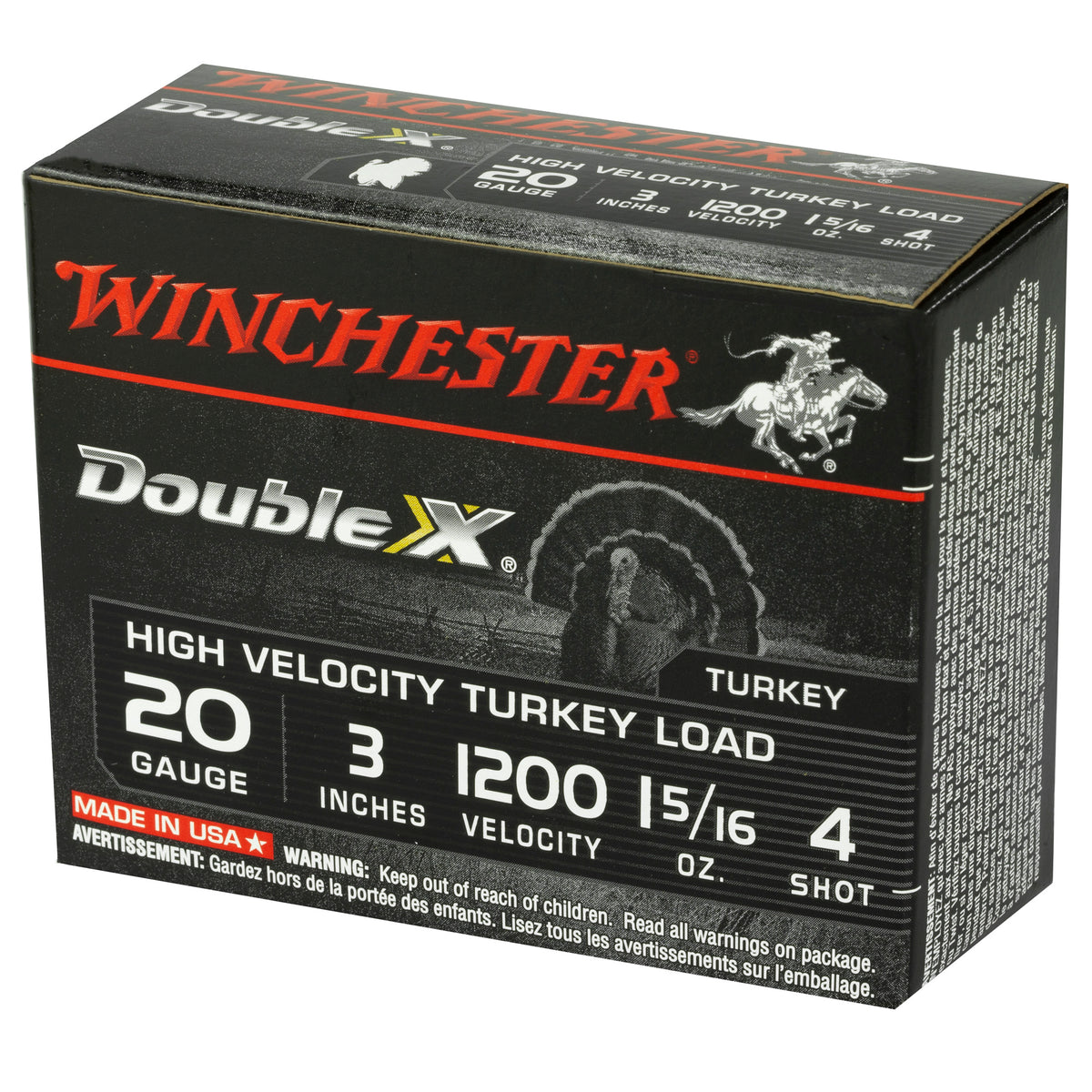 WINCHESTER DOUBLE-X HV TRKY 20GA 3&quot; #4 10RD