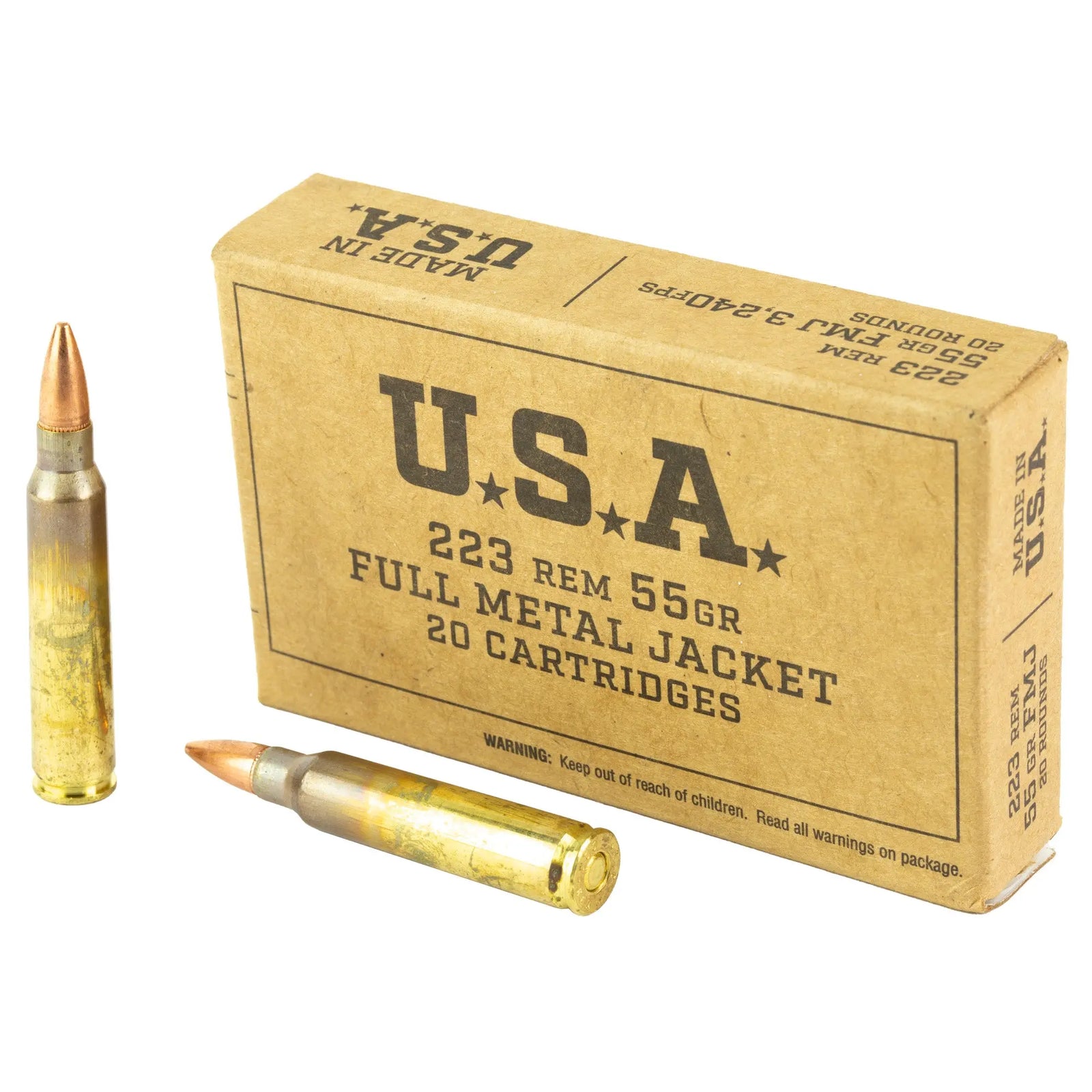 WIN 223REM 55GR FMJ 20/1000 - American Ordnance
