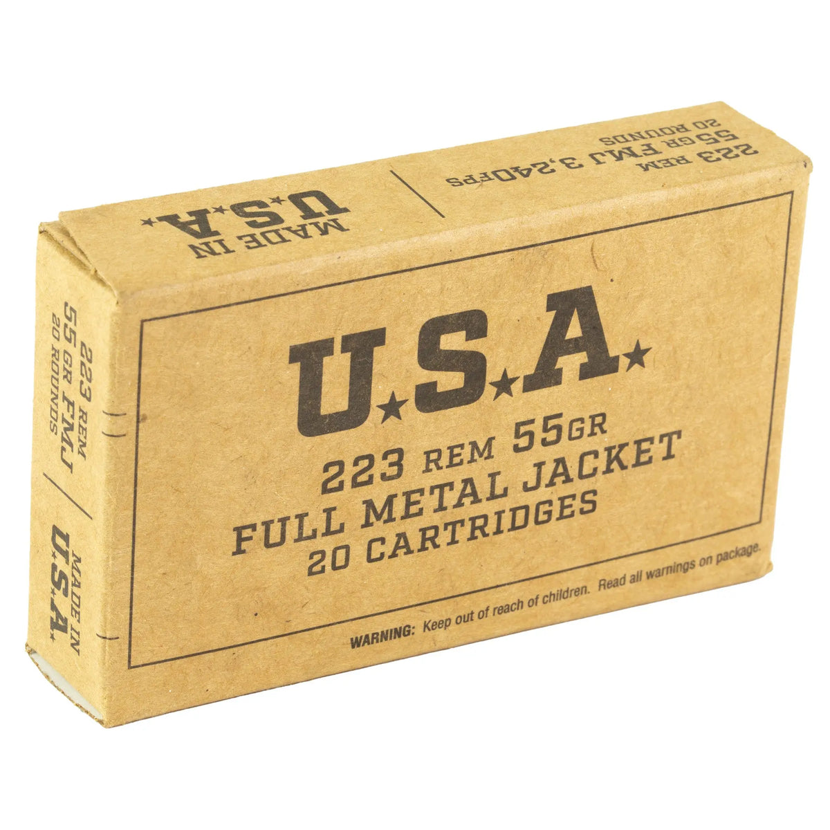 WIN 223REM 55GR FMJ 20/1000 - American Ordnance