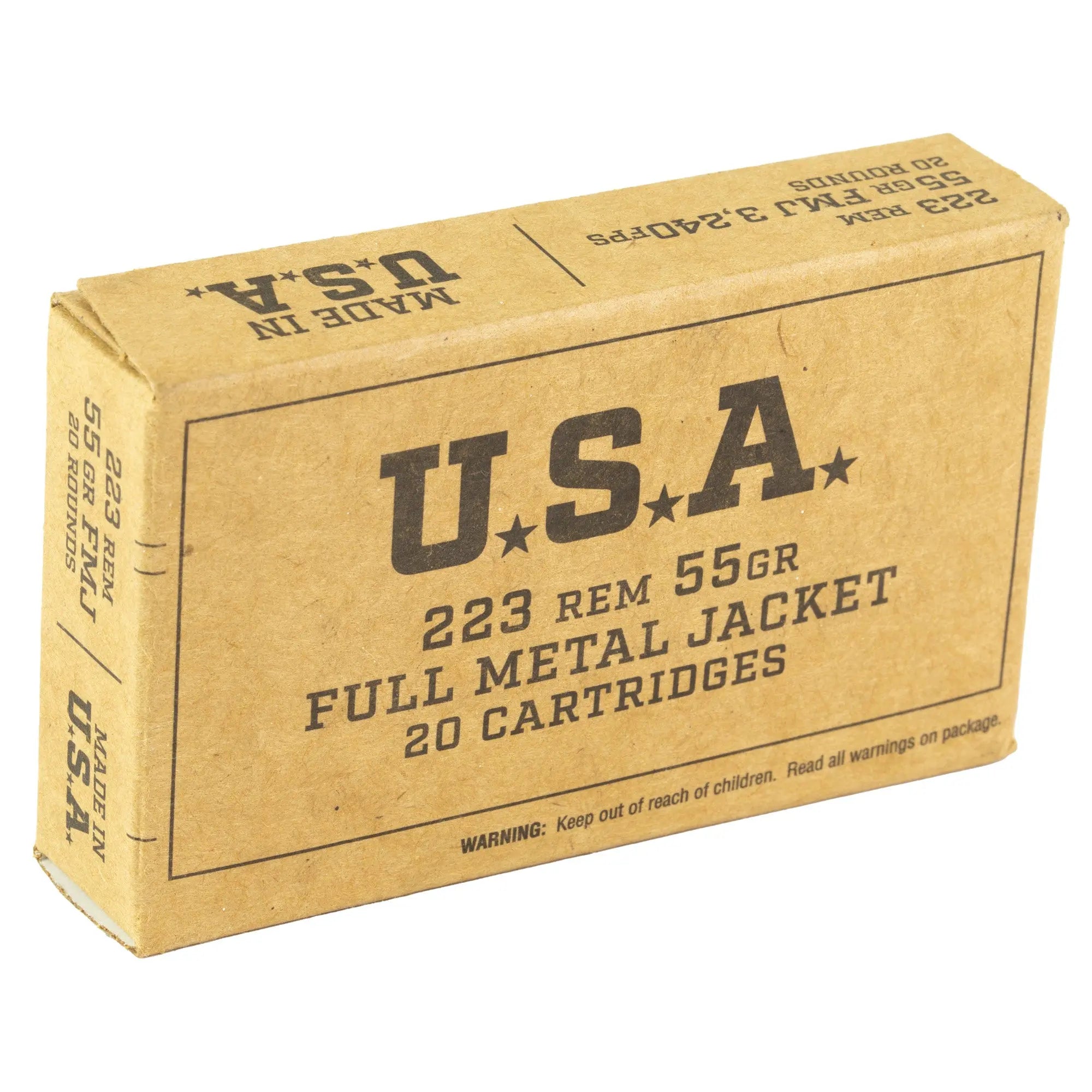 WIN 223REM 55GR FMJ 20/1000 - American Ordnance