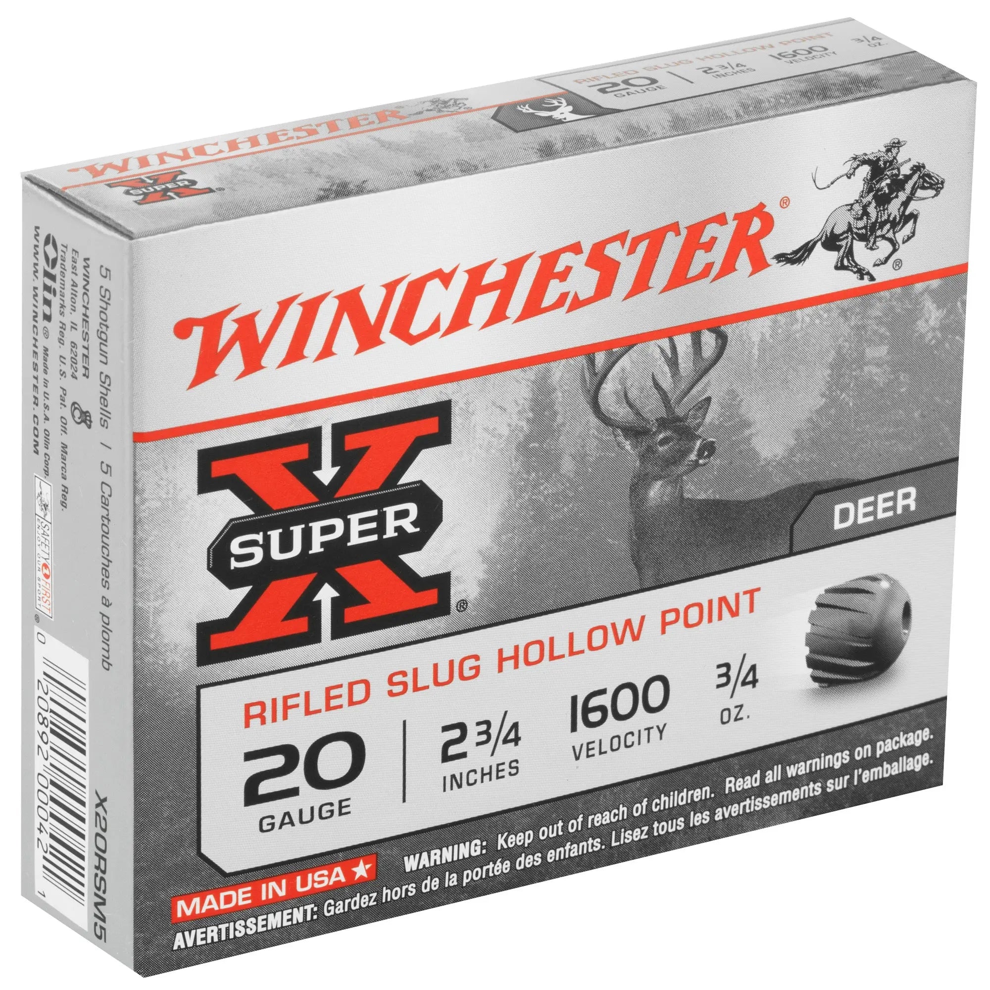 WIN SPRX 20GA 2.75" 3/4OZ RFLD 5/250 - American Ordnance