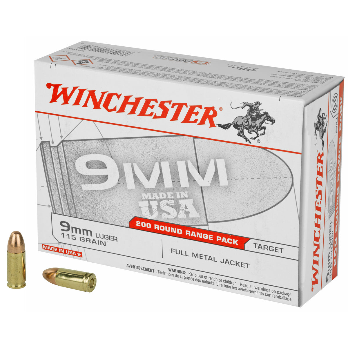 WINCHESTER USA 9MM 115GR FMJ 200RD