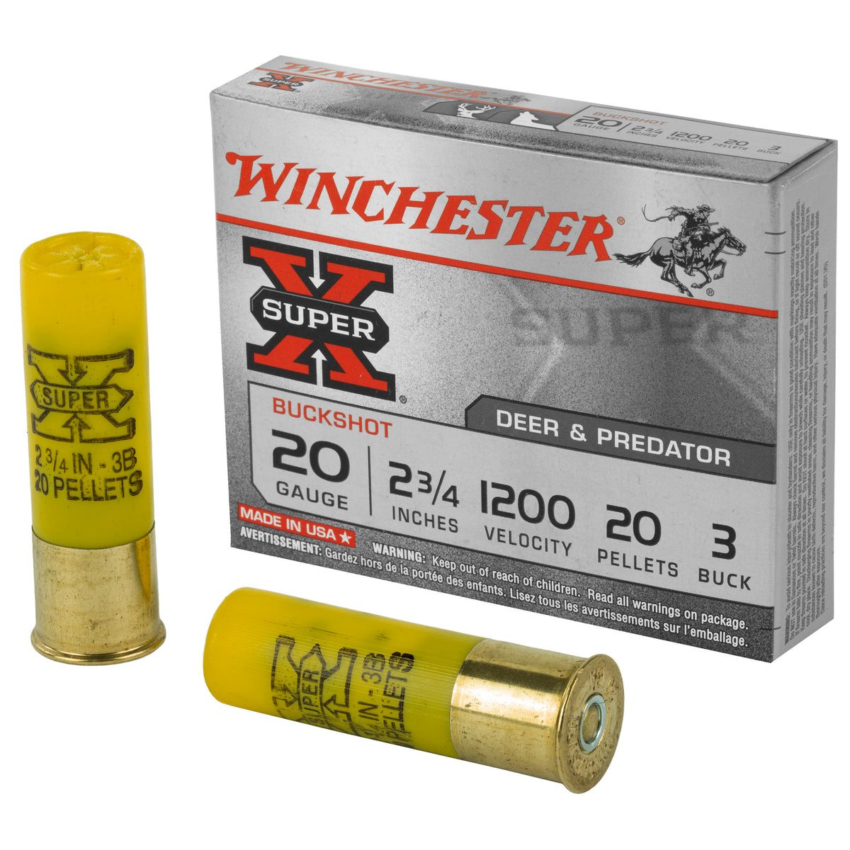 WINCHESTER SUPER-X 20GA 2.75 #3BK 20PL 5RD