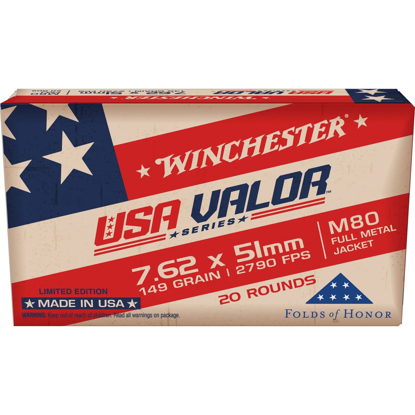 WIN USA VALOR 7.62X51 149GR 20/500 - American Ordnance