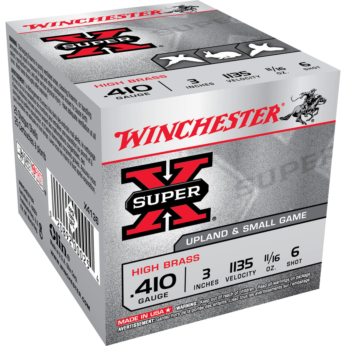 WIN SPR-X UPLD 410GA 3&quot; #6 HB 25/250 - American Ordnance