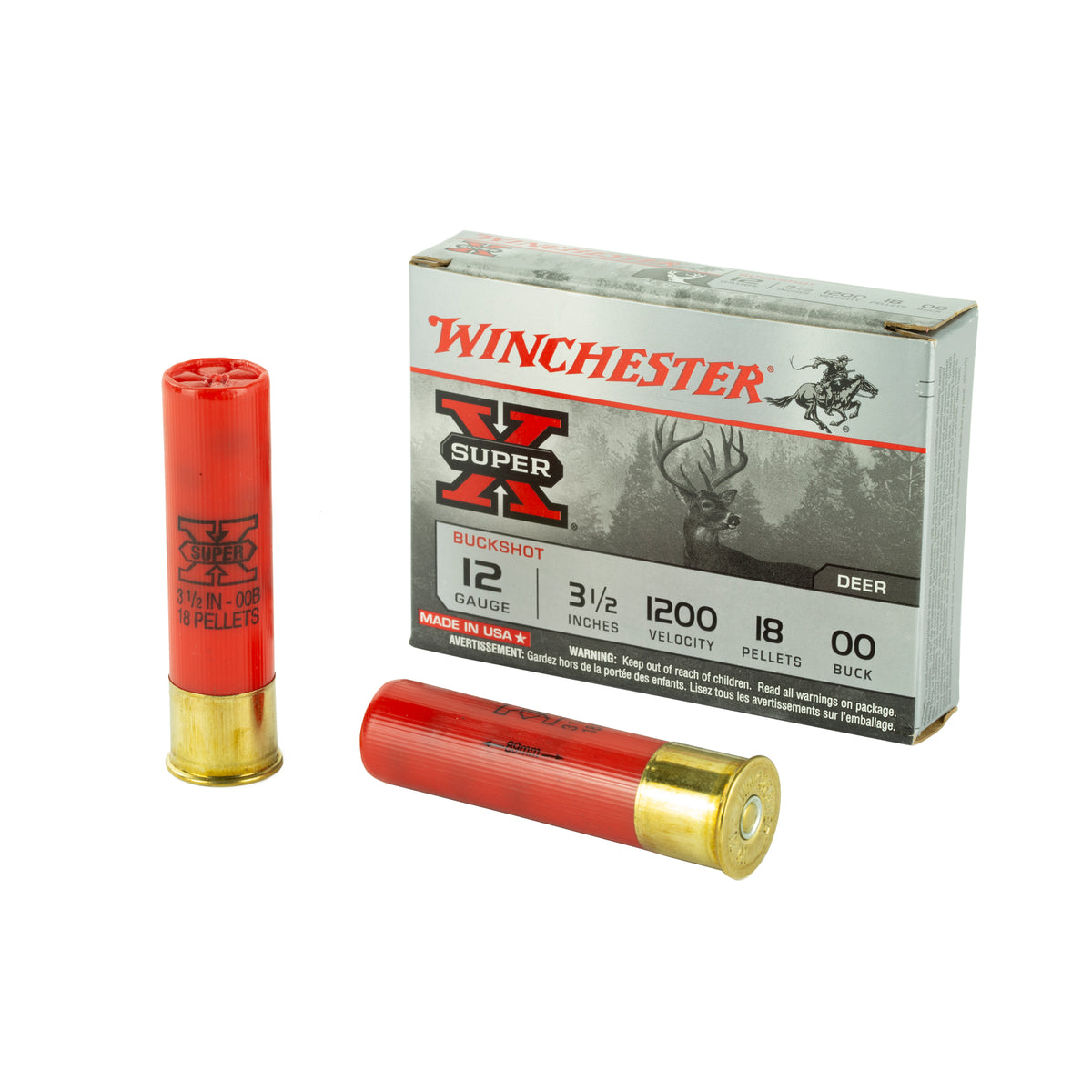 WINCHESTER SUPER-X 12GA 3.5&quot; 00BK 18PLT 5RD
