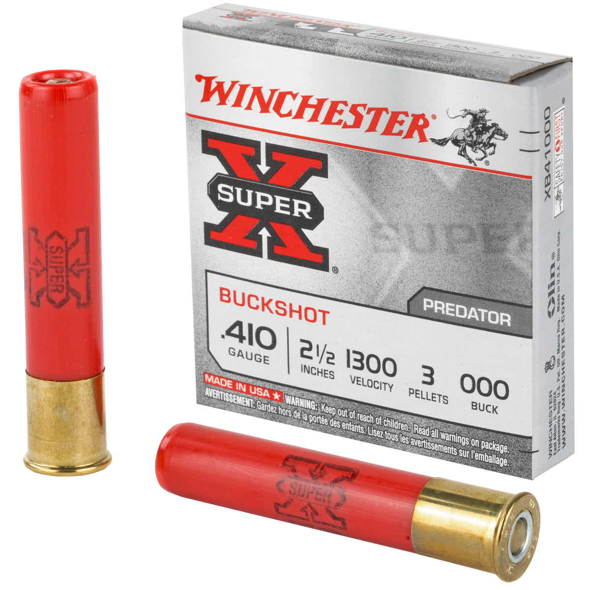 WINCHESTER SUPER-X 410GA 2.5&quot;000BK 3PLT 5RD