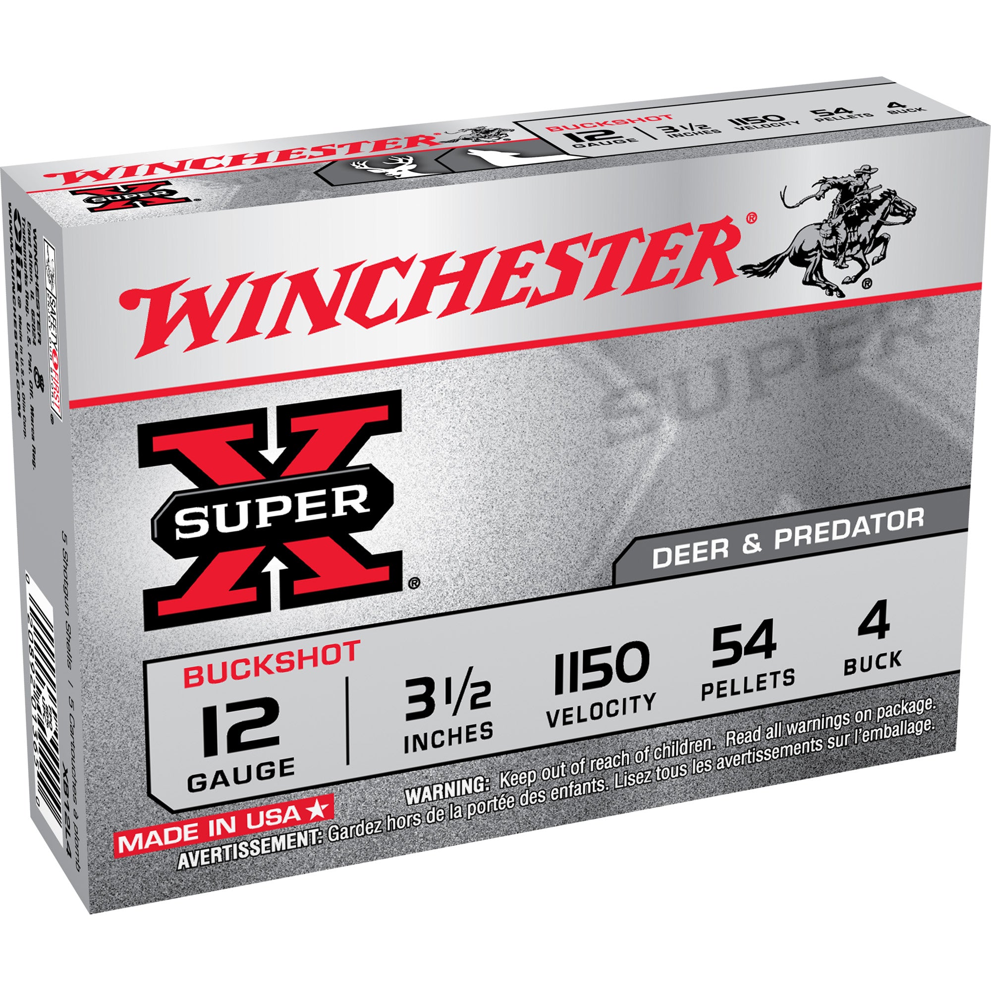 WIN SUPER-X 12GA 3.5" 4 BUCK 5/250 - American Ordnance
