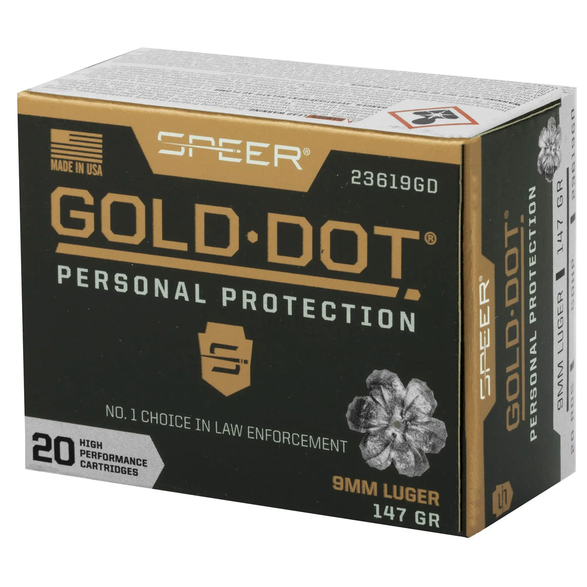 SPR GOLD DOT 9MM 147GR HP 20/200 - American Ordnance