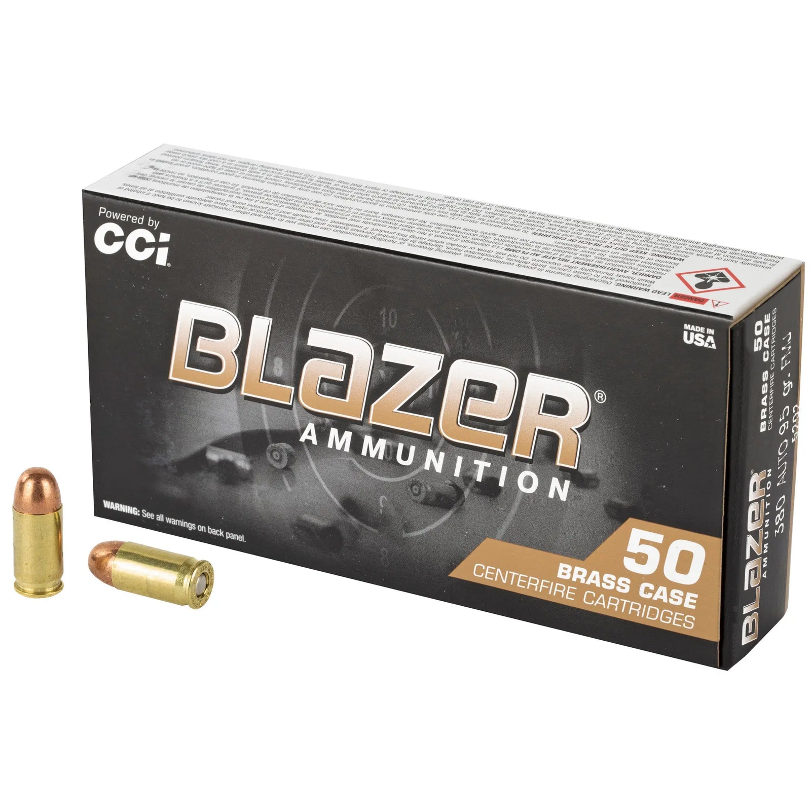 BLAZER BRASS 380ACP 95GR FMJ 50/1000 - American Ordnance