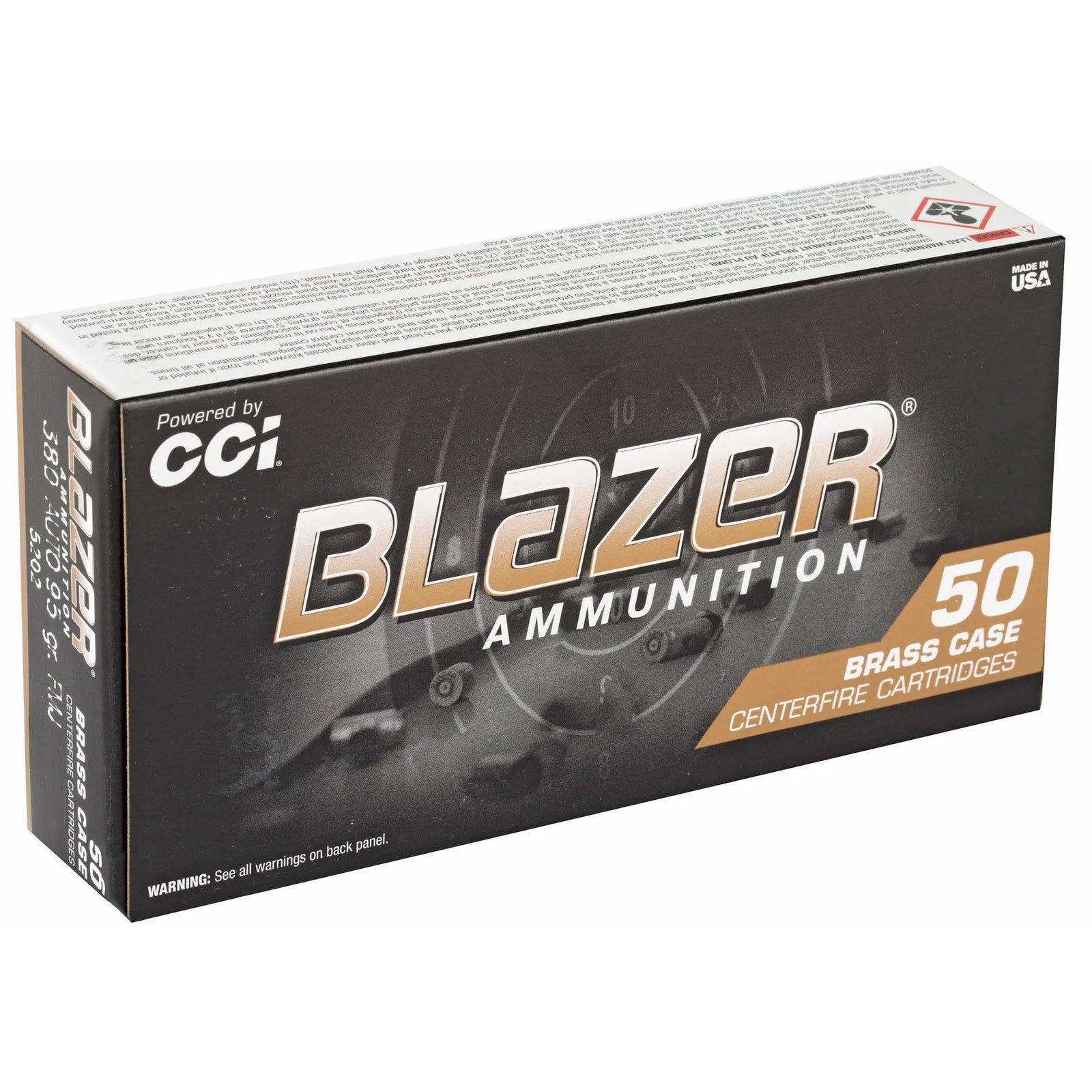 BLAZER BRASS 380ACP 95GR FMJ 50/1000 - American Ordnance