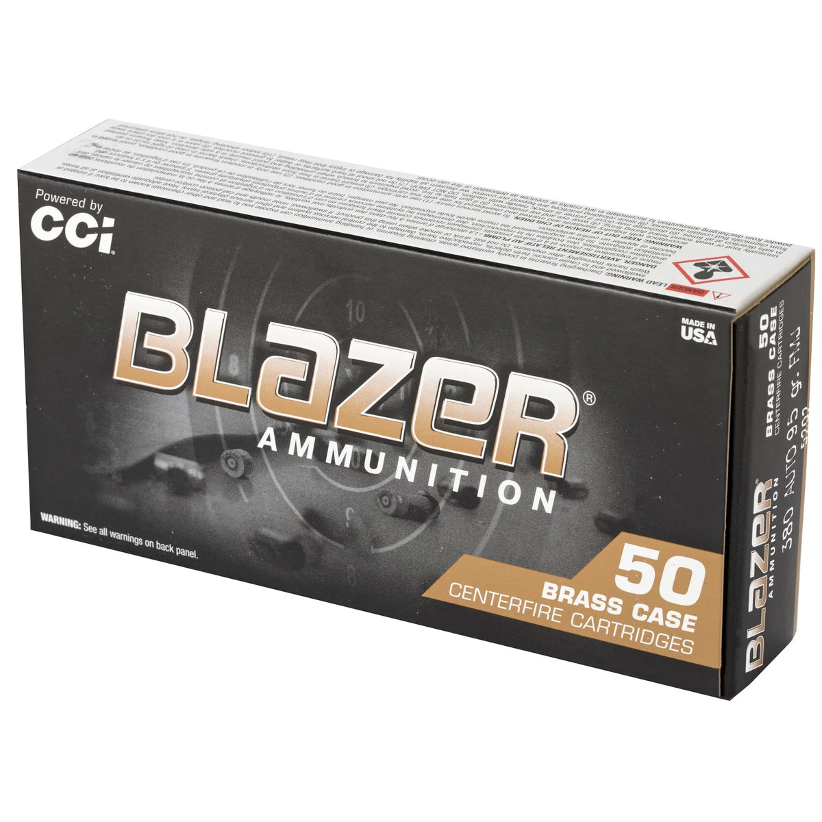 BLAZER BRASS 380ACP 95GR FMJ 50/1000 - American Ordnance